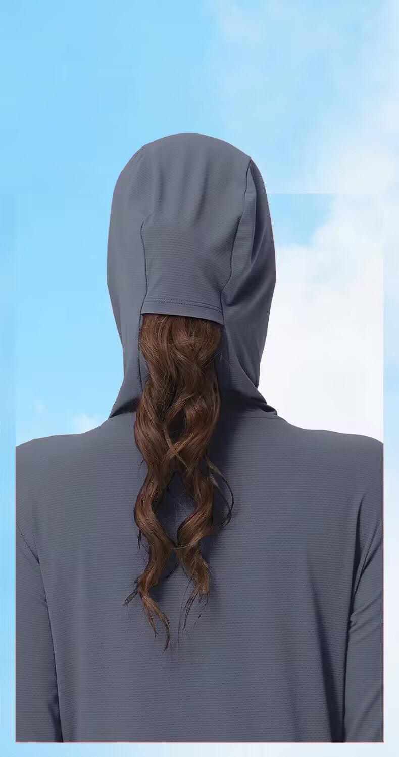 KINEED Women's UPF 50+ Sun Protection Hoodie Jacket Lightweight Long Sleeve Sun Shirt for Women with Pocket Hiking Outdoor KINEED