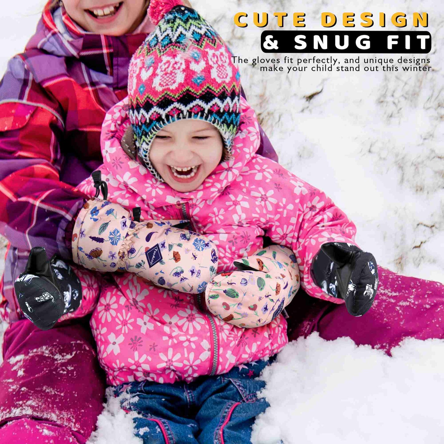 TOPacsy Kids Ski Mittens Waterproof Warm Winter Snow Mittens for Boys Girls TopAcsy