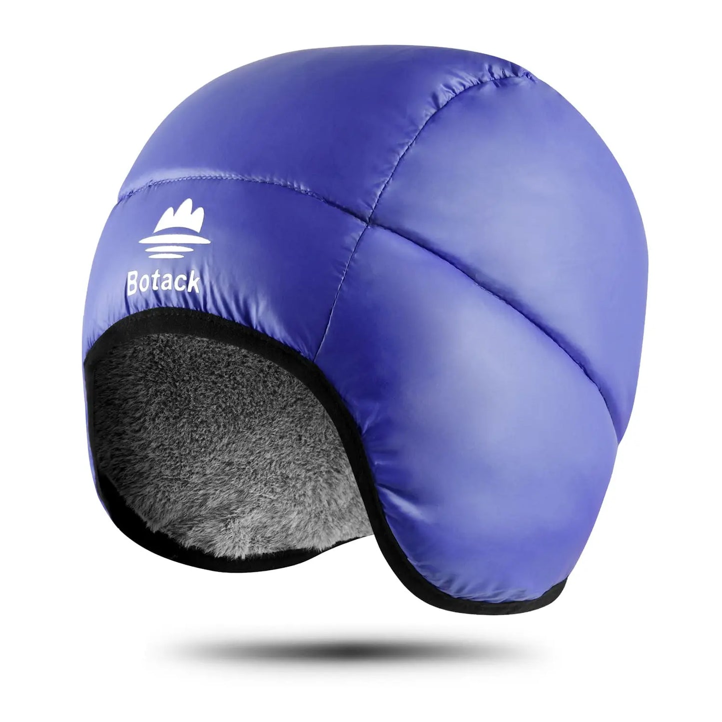 Botack Down Filled Earflap Hat Ultralight Waterproof Windproof Down Fleece Cap Warm Beanie for Skiing Botack