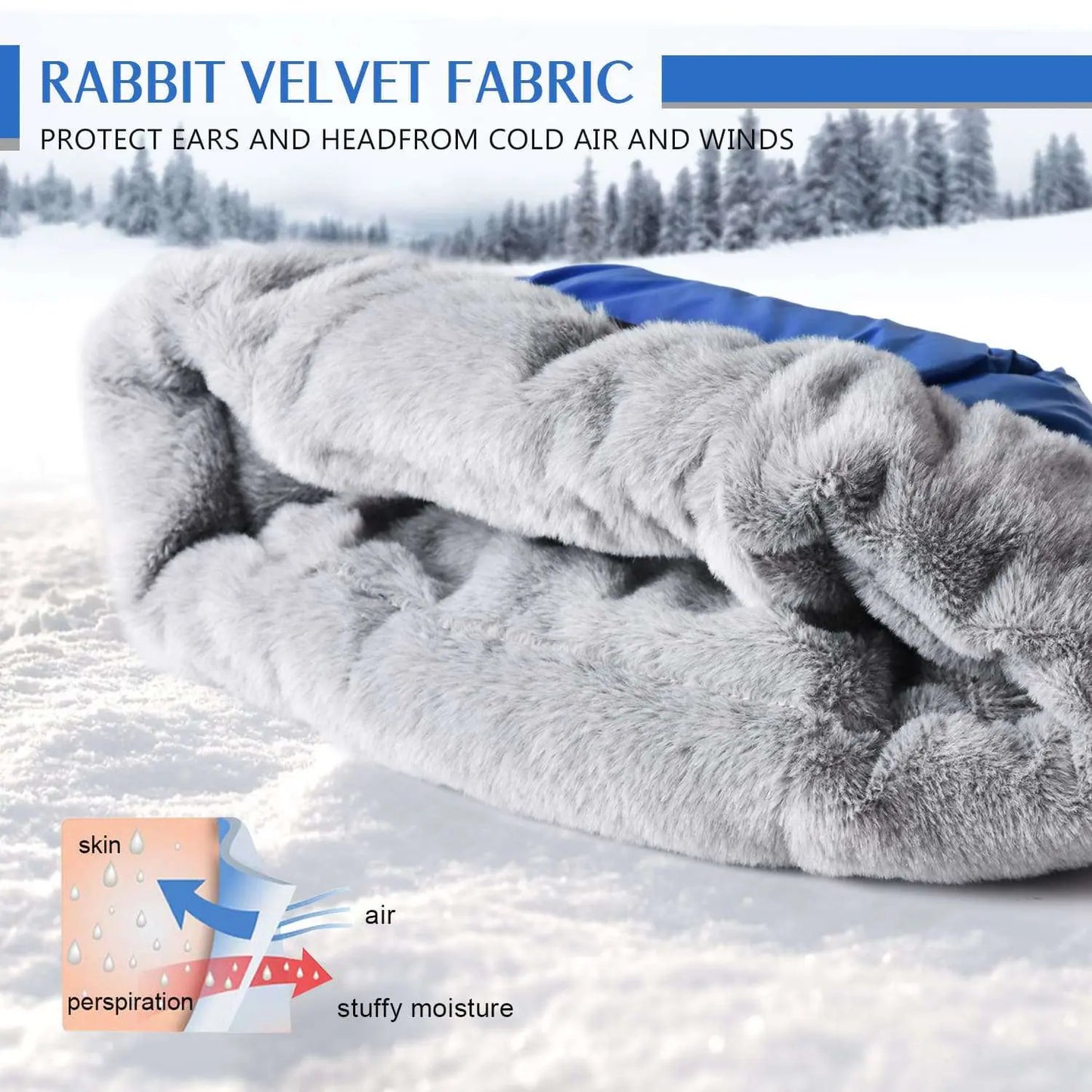 Botack Down Filled Earflap Hat Ultralight Waterproof Windproof Down Fleece Cap Warm Beanie for Skiing Botack