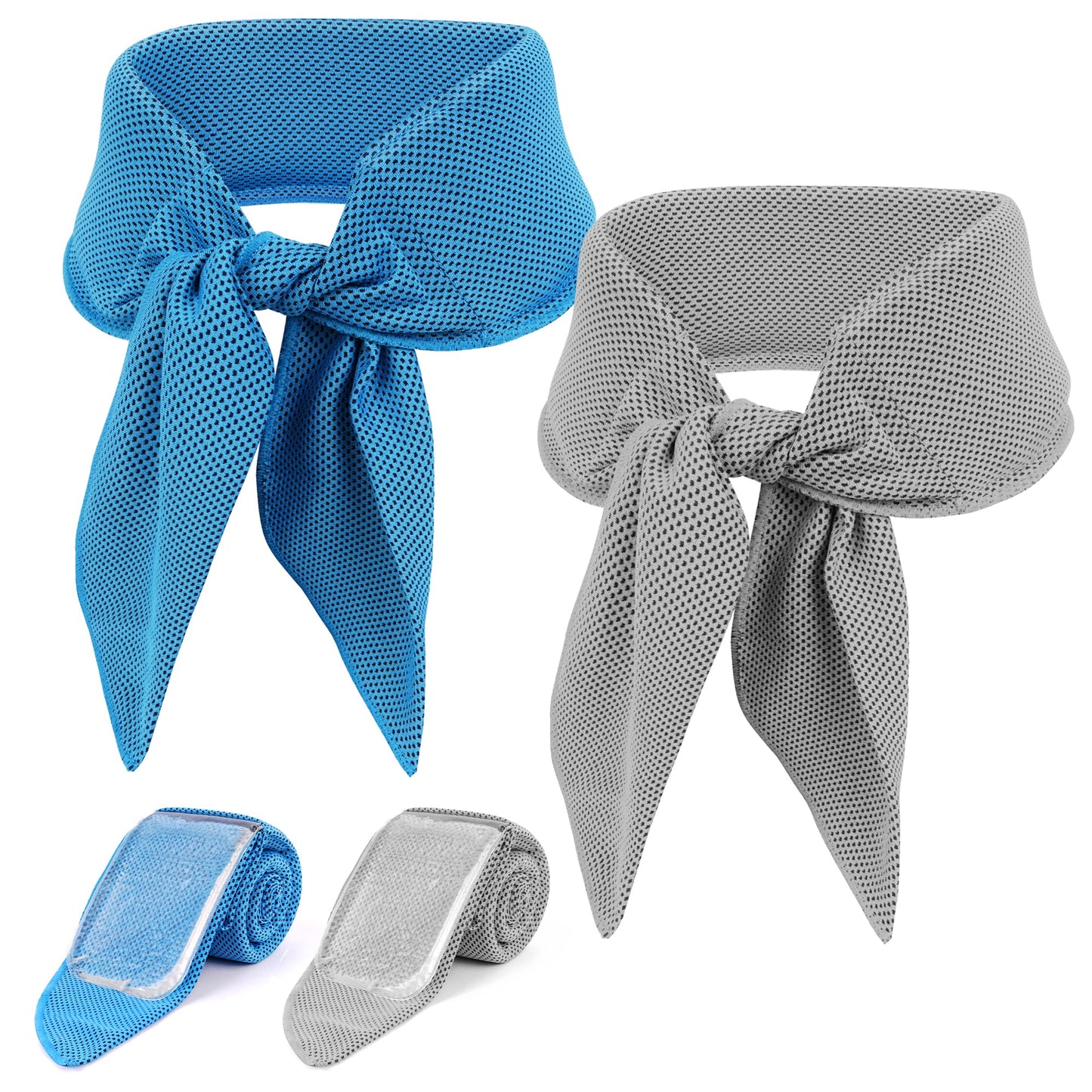 2-Pack Cooling Neck Wraps, Removable Fabric Cover + 220g high‑Efficiency Gel, Neck Coolers for Hot Weather, Leak-Proof Ice Pack, 360° Soft Wrap, Cool Relief TopAcsy
