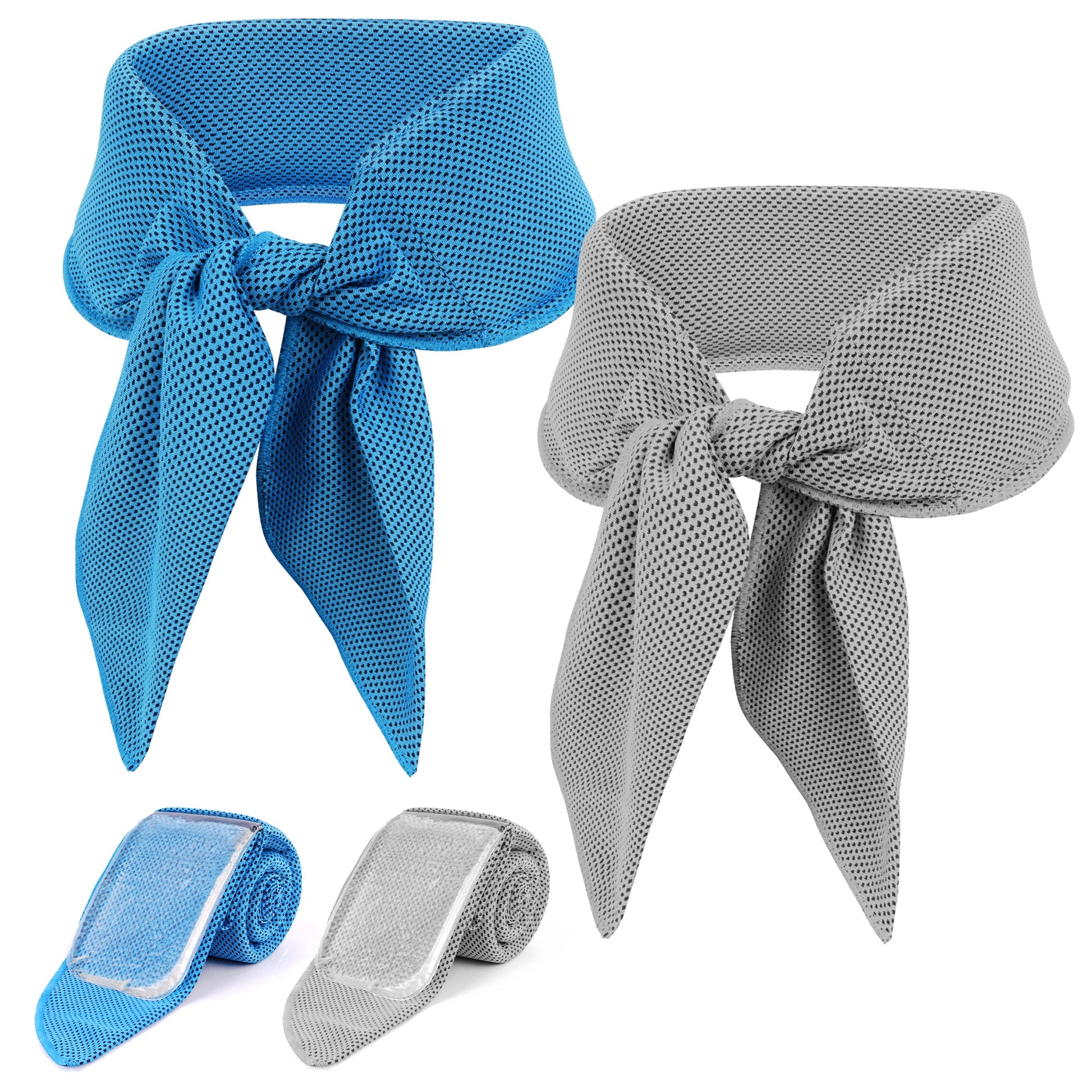 2-Pack Cooling Neck Wraps, Removable Fabric Cover + 220g high‑Efficiency Gel, Neck Coolers for Hot Weather, Leak-Proof Ice Pack, 360° Soft Wrap, Cool Relief TopAcsy