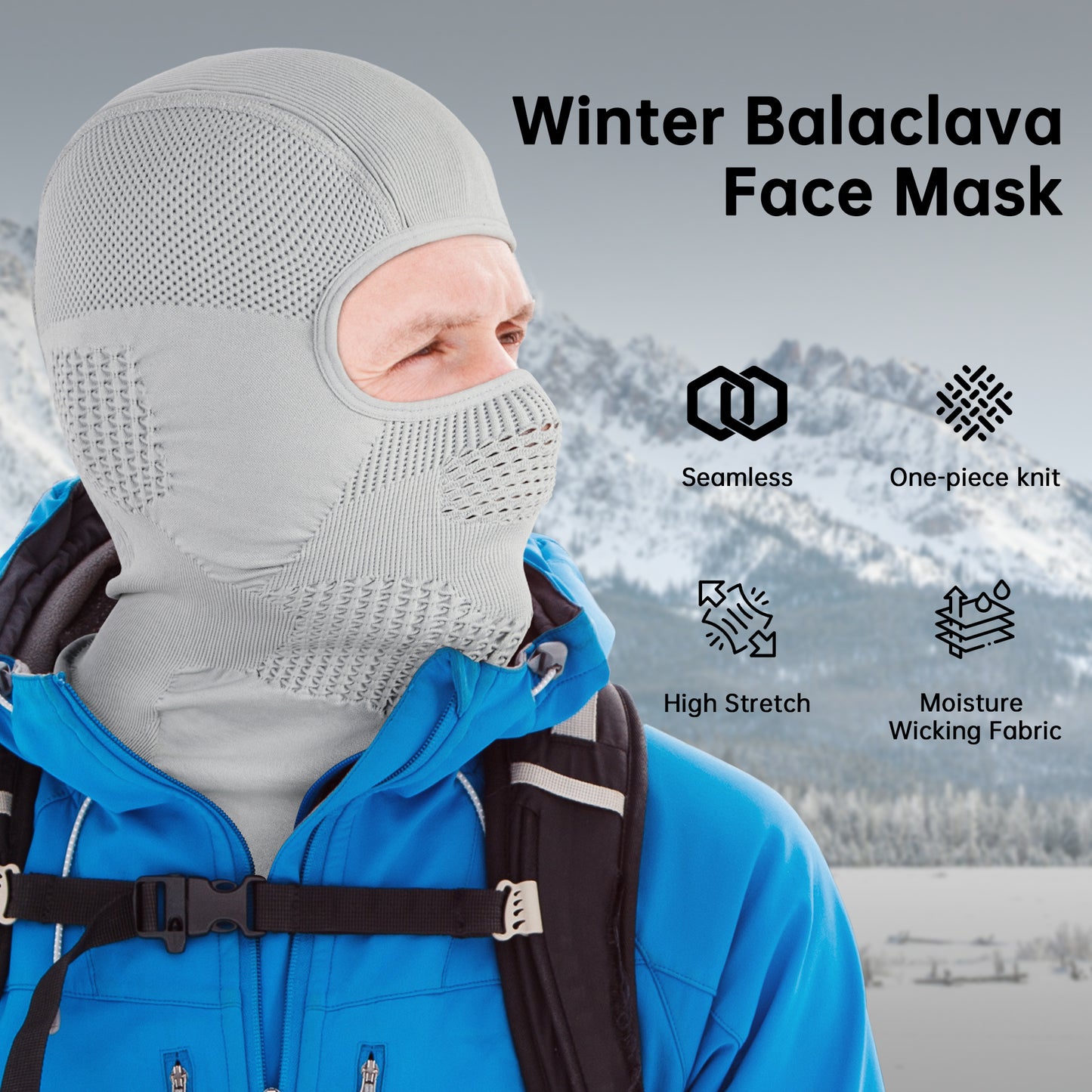 Botack One-Piece Knit Balaclava for Cold Weather