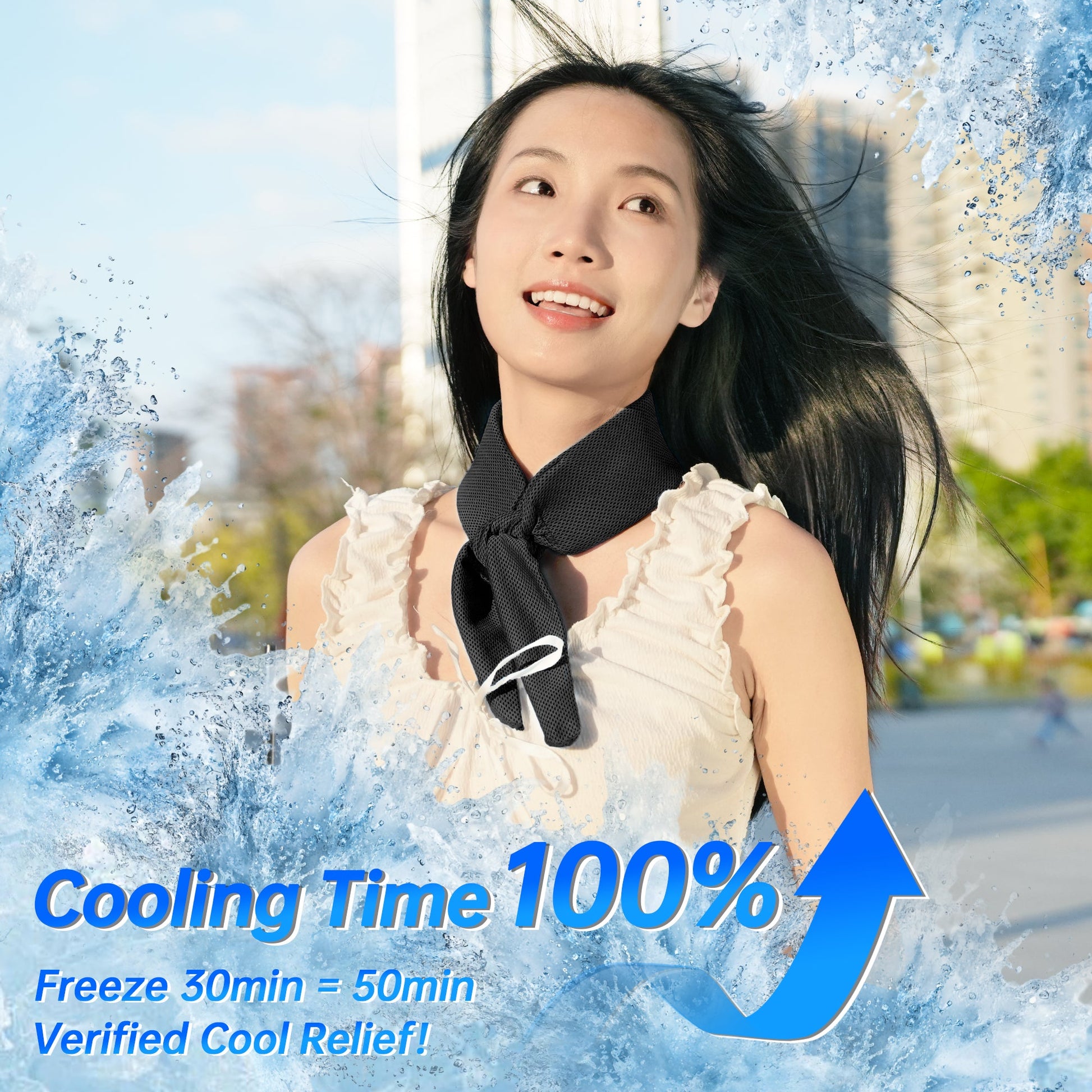 TopAcsy Cooling Neck Wraps, Removable Fabric Cover + 220g high‑Efficiency Gel, Neck Coolers for Hot Weather, Leak-Proof Ice Pack, 360° Soft Wrap, Cool Relief TopAcsy
