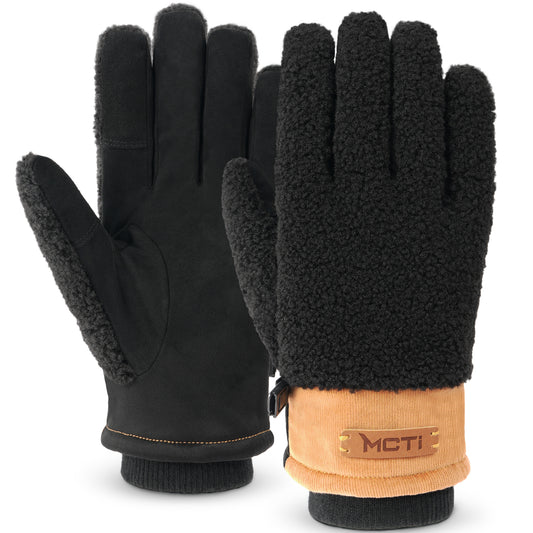 MCTi Winter Sherpa Gloves for Women Warm for Cold Weather Touchscreen Fleece Lining