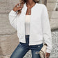 kineed Women's Cropped Bomber Jacket Textured Lightweight Zip Up Fall Fashion Outerwear Long Sleeve Casual Jacket KINEED