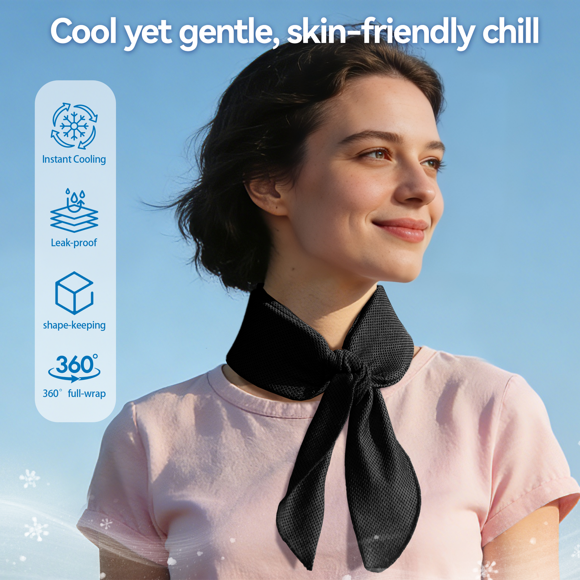 2-Pack New Upgraded Cooling Neck Wraps, Neck Coolers for Hot Weather, Leak-Proof Cooling Gel, 360° Full-Wrap, Cool Relief - Head, Neck, Wrists EXSKI
