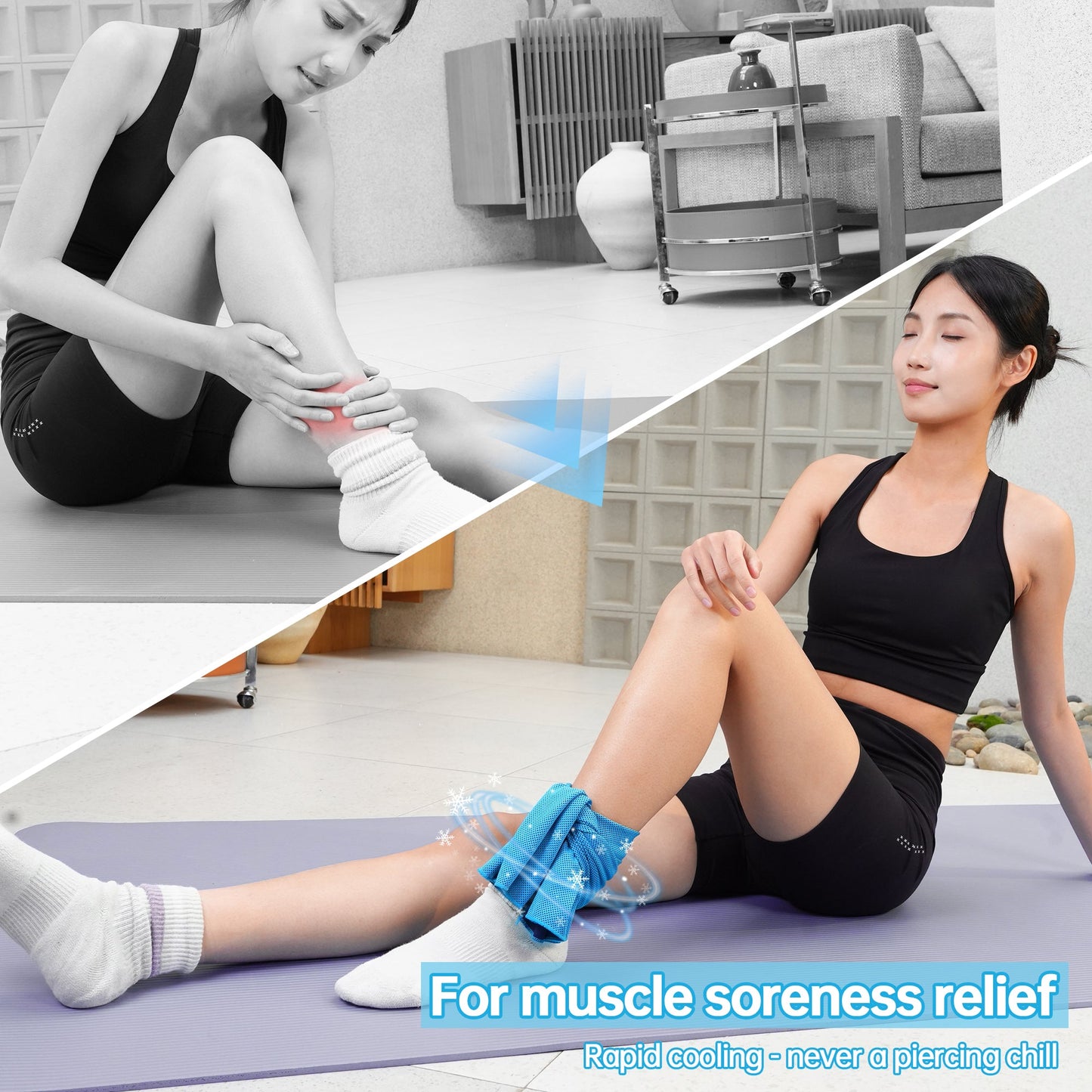 TopAcsy Dual-Action Cooling Neck Wraps, 37”x12” Cooling Towel + 220g Gel Sheet, Neck Coolers for Hot Weather, Ice Pack, Washable Gym Towel TopAcsy