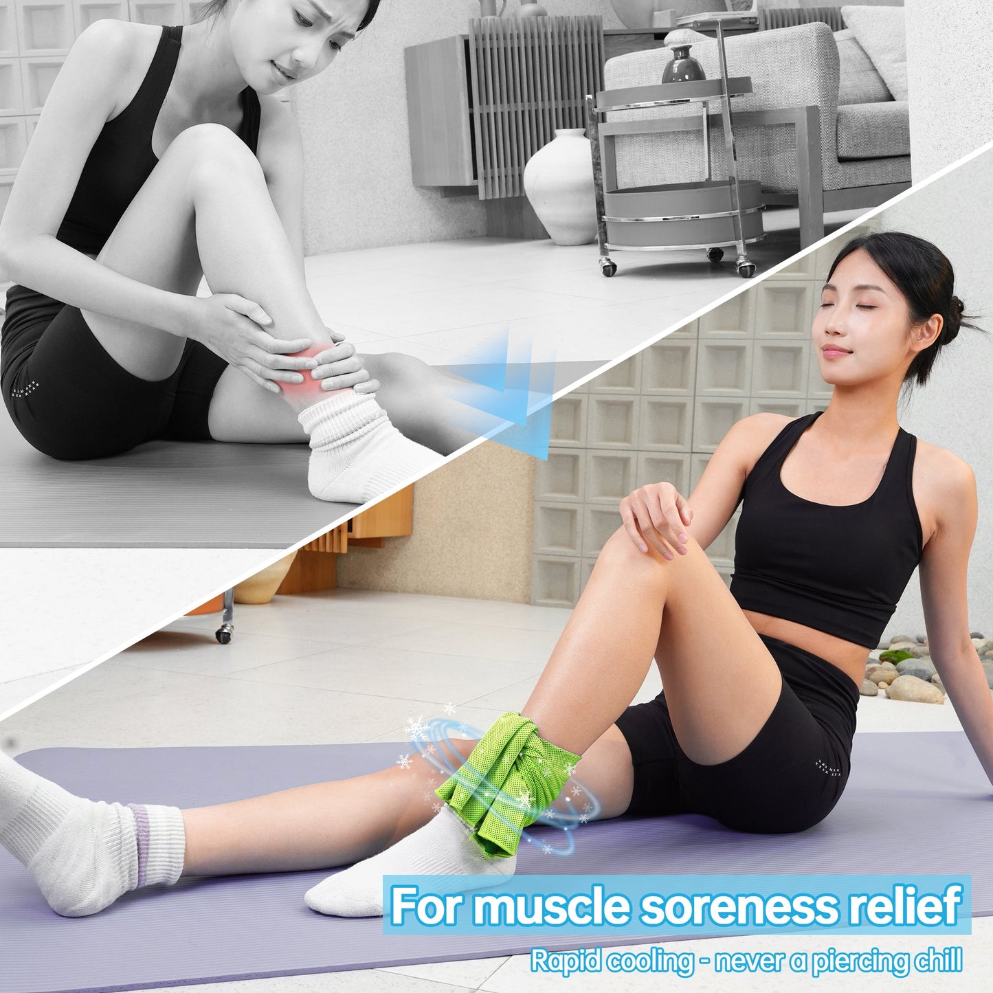 ToAcsy Dual-Action Cooling Neck Wraps, 37”x12” Cooling Towel + 220g Gel Sheet, Neck Coolers for Hot Weather, Ice Pack, Washable Gym Towel (2 Sets) TopAcsy