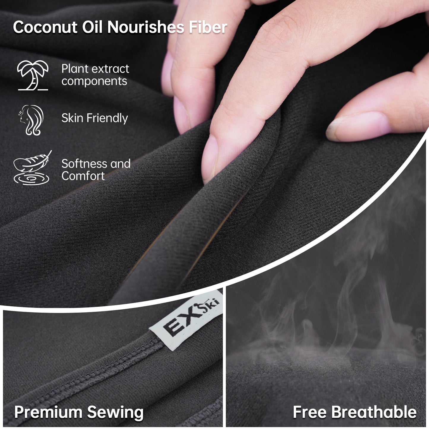 EXSKI Winter Neck Gaiter and Face Cover for Outdoor Activities