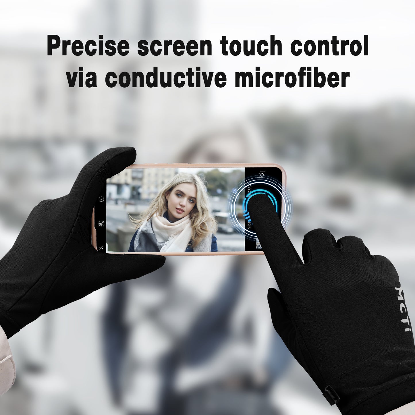 MCTi Lightweight Gloves Liners for Men Women, Touch Screen Gloves with Conductive Microfiber, Palm Silicone, for Running Driving Hiking