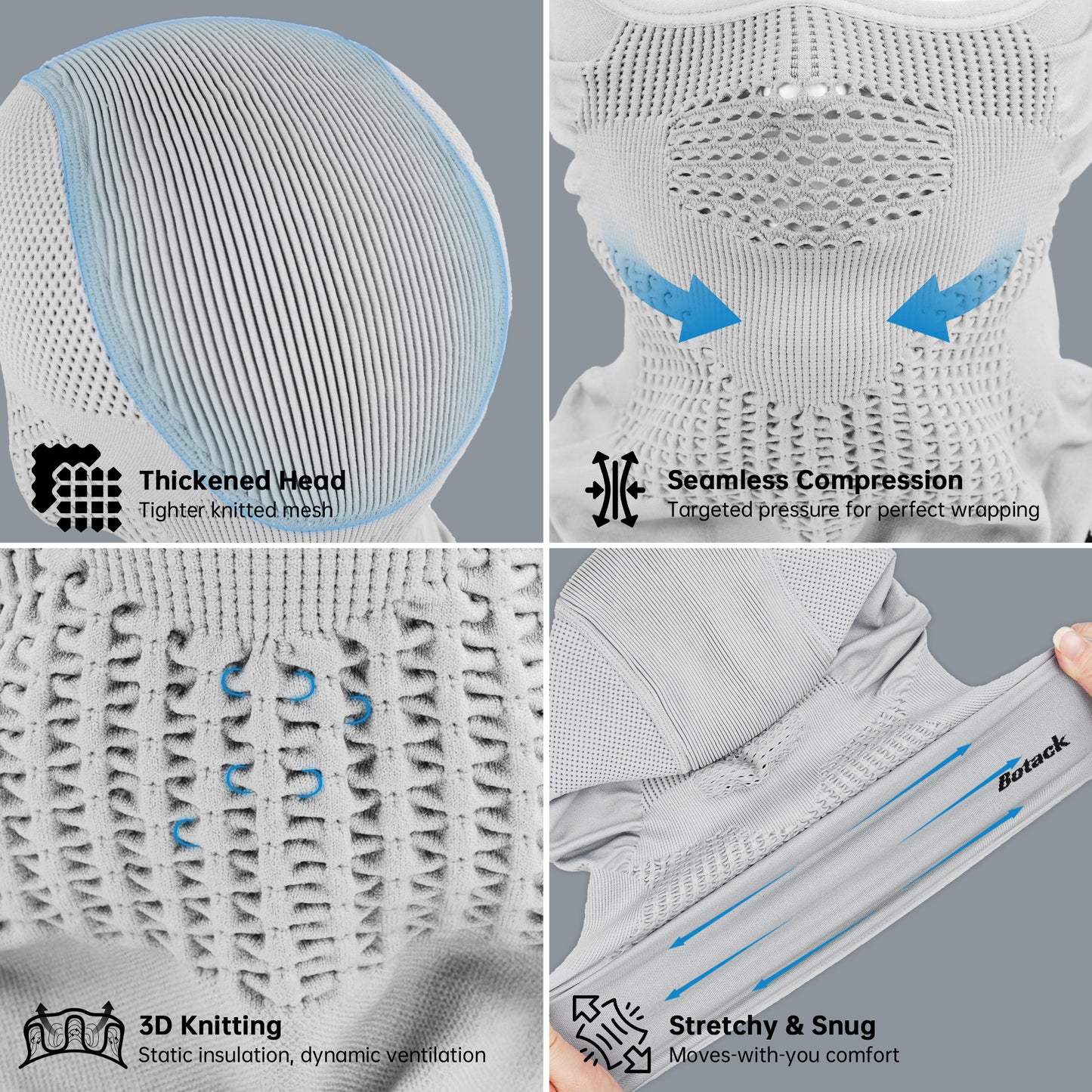 Botack One-Piece Knit Balaclava for Cold Weather