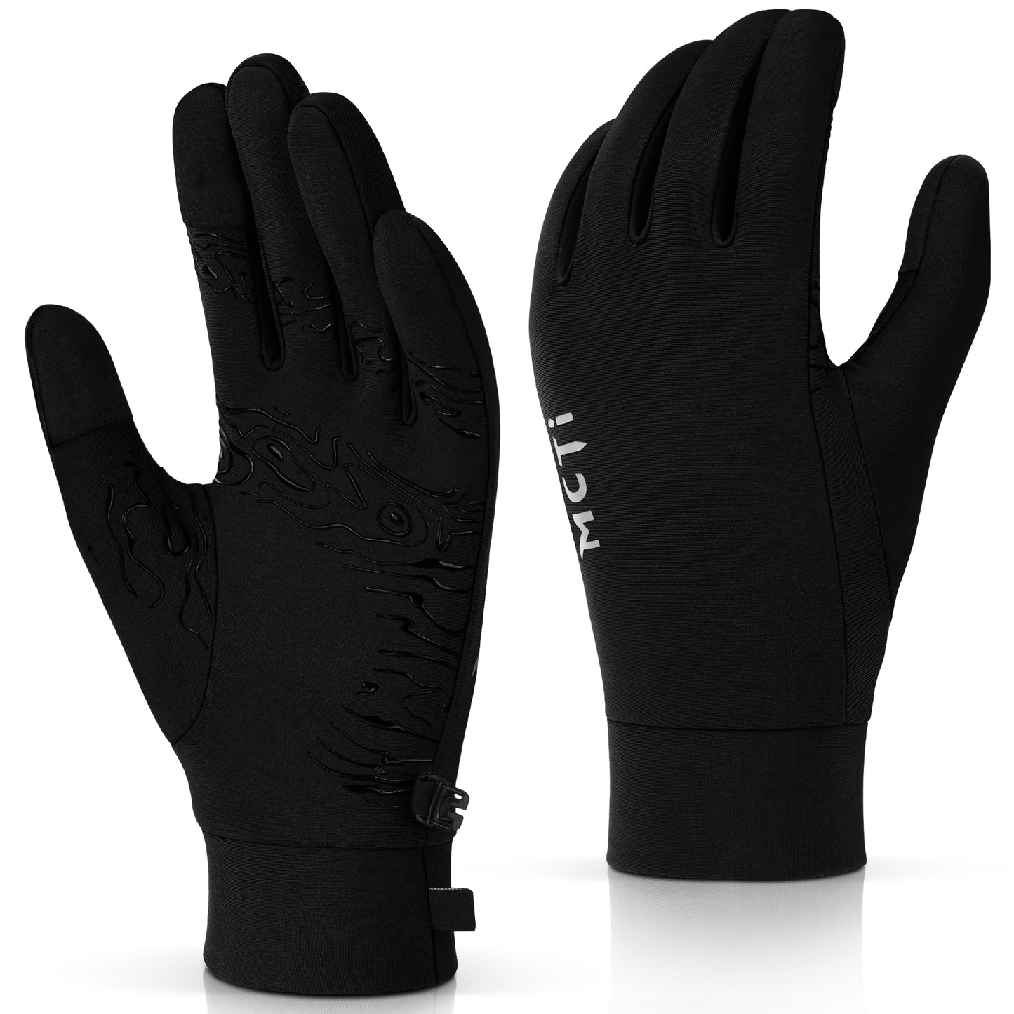 MCTi Lightweight Gloves Liners for Men Women, Touch Screen Gloves with Conductive Microfiber, Palm Silicone, for Running Driving Hiking