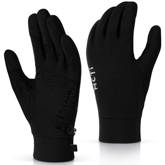 MCTi Lightweight Gloves Liners for Men Women, Touch Screen Gloves with Conductive Microfiber, Palm Silicone, for Running Driving Hiking
