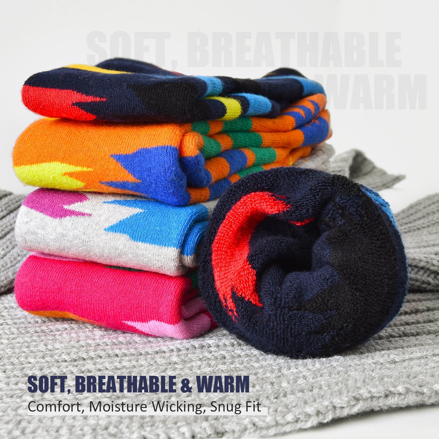 Marsnow Ski Socks Kids Thicken Warm Knee Over The Calf Snowboard Thermal Winter Skiing Socks Boys Girls Men Women Marsnow