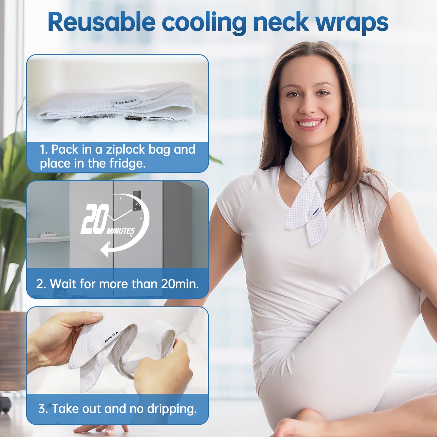 TopAcsy Cooling Neck Wraps with Gel - 2 Pack Set