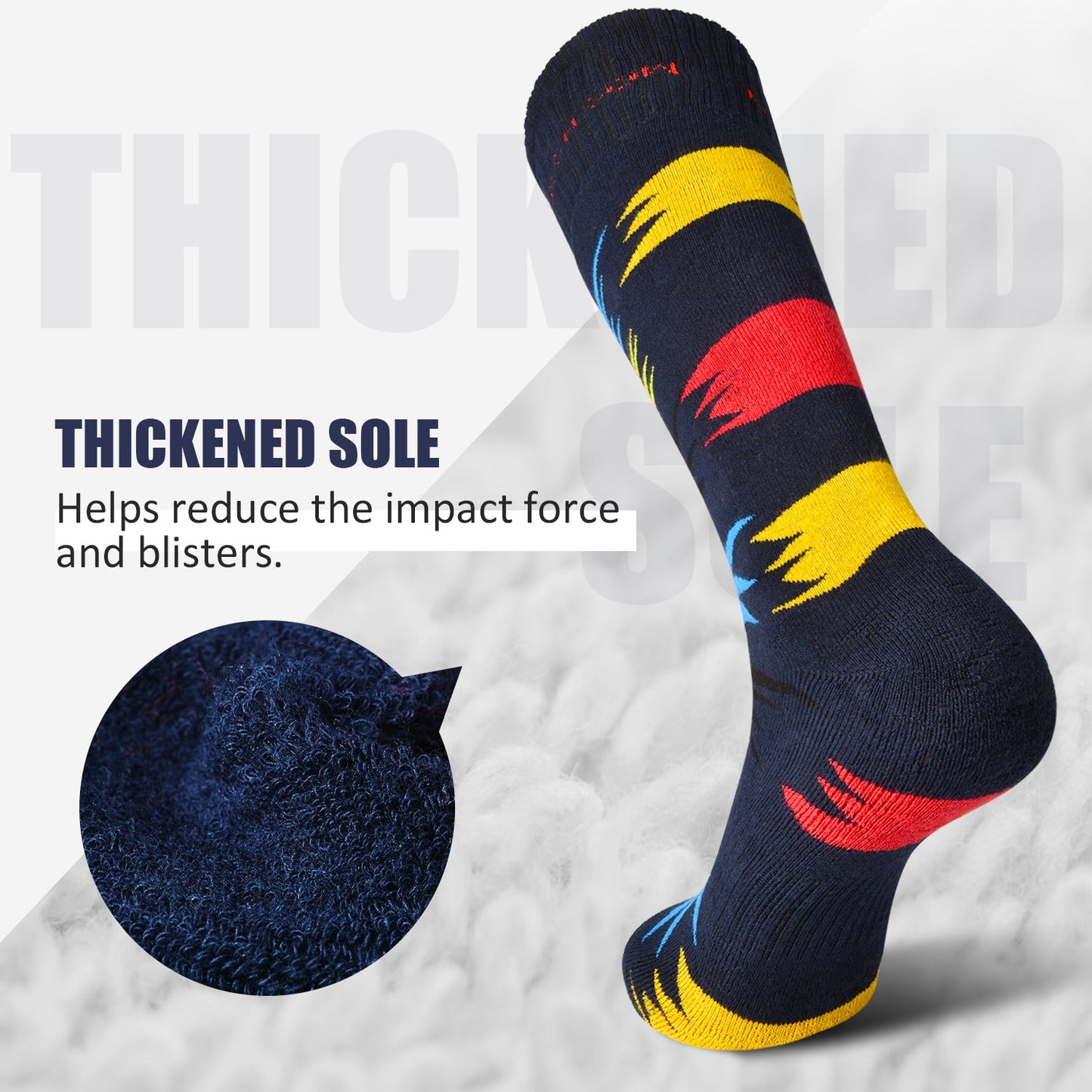 Marsnow Ski Socks Kids Thicken Warm Knee Over The Calf Snowboard Thermal Winter Skiing Socks Boys Girls Men Women Marsnow