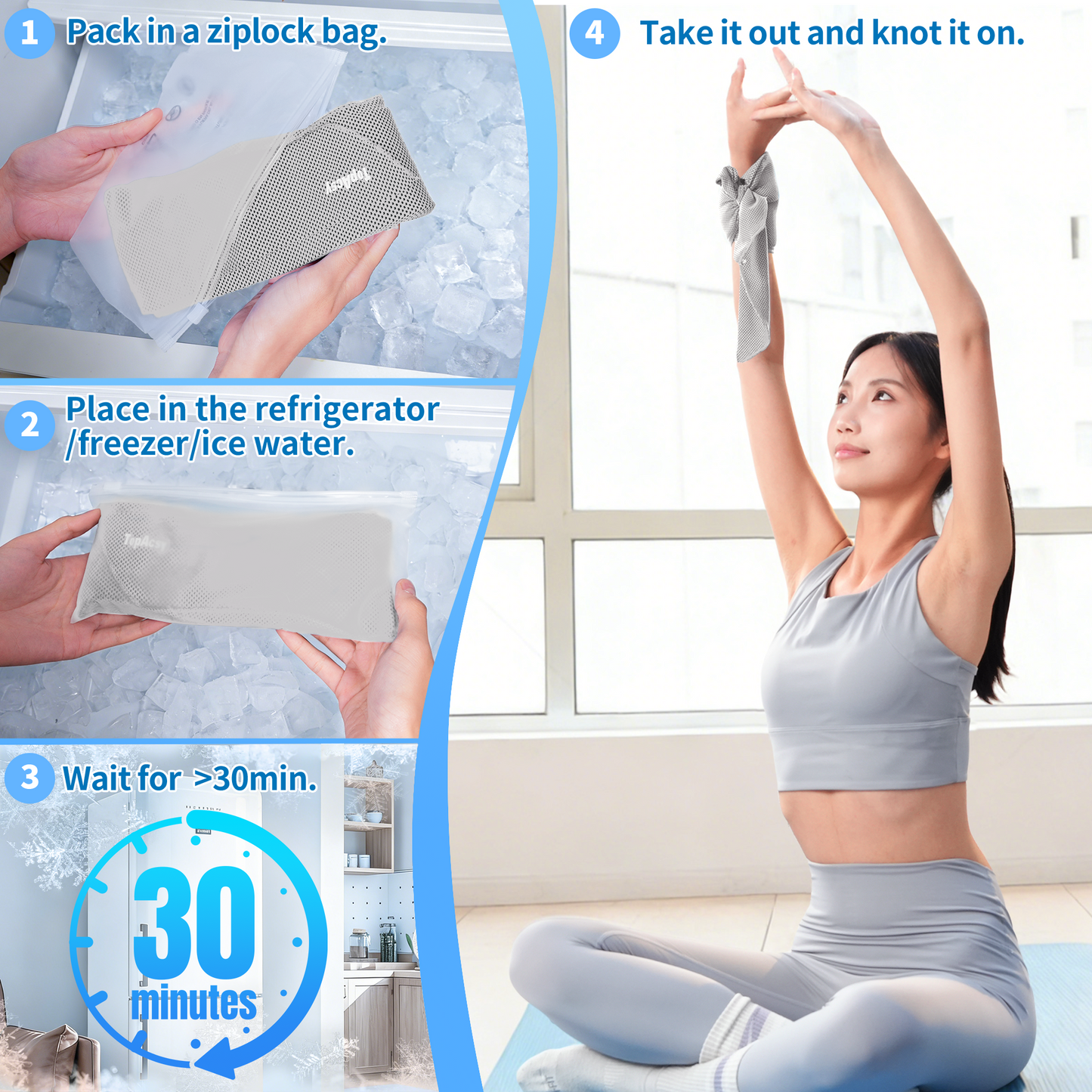 2-Pack New Upgraded Cooling Neck Wraps, Neck Coolers for Hot Weather, Leak-Proof Cooling Gel, 360° Full-Wrap, Cool Relief - Head, Neck, Wrists EXSKI