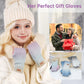 MCTi Winter Gloves for Women, Fingerless Mittens Knitted, Typing Gloves with Long Wrist Cuff, Warm for Cold Weather