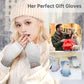 MCTi Winter Gloves for Women, Fingerless Mittens Knitted, Typing Gloves with Long Wrist Cuff, Warm for Cold Weather