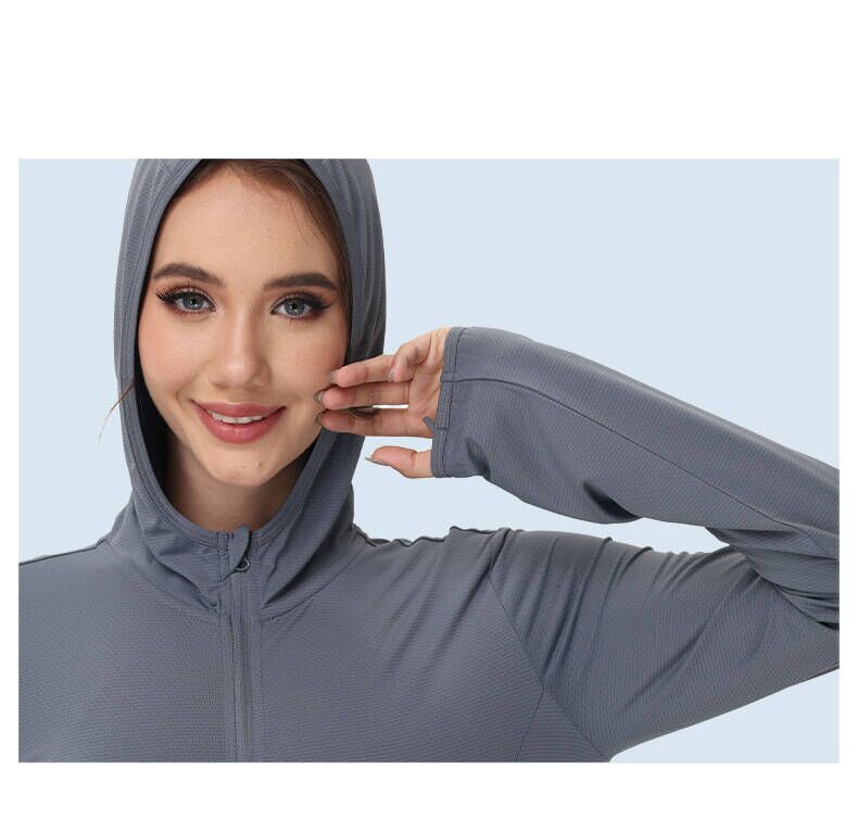 KINEED Women's UPF 50+ Sun Protection Hoodie Jacket Lightweight Long Sleeve Sun Shirt for Women with Pocket Hiking Outdoor KINEED