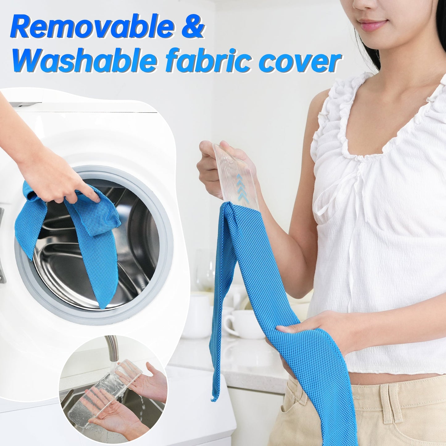2-Pack Cooling Neck Wraps, Removable Fabric Cover + 220g high‑Efficiency Gel, Neck Coolers for Hot Weather, Leak-Proof Ice Pack, 360° Soft Wrap, Cool Relief TopAcsy