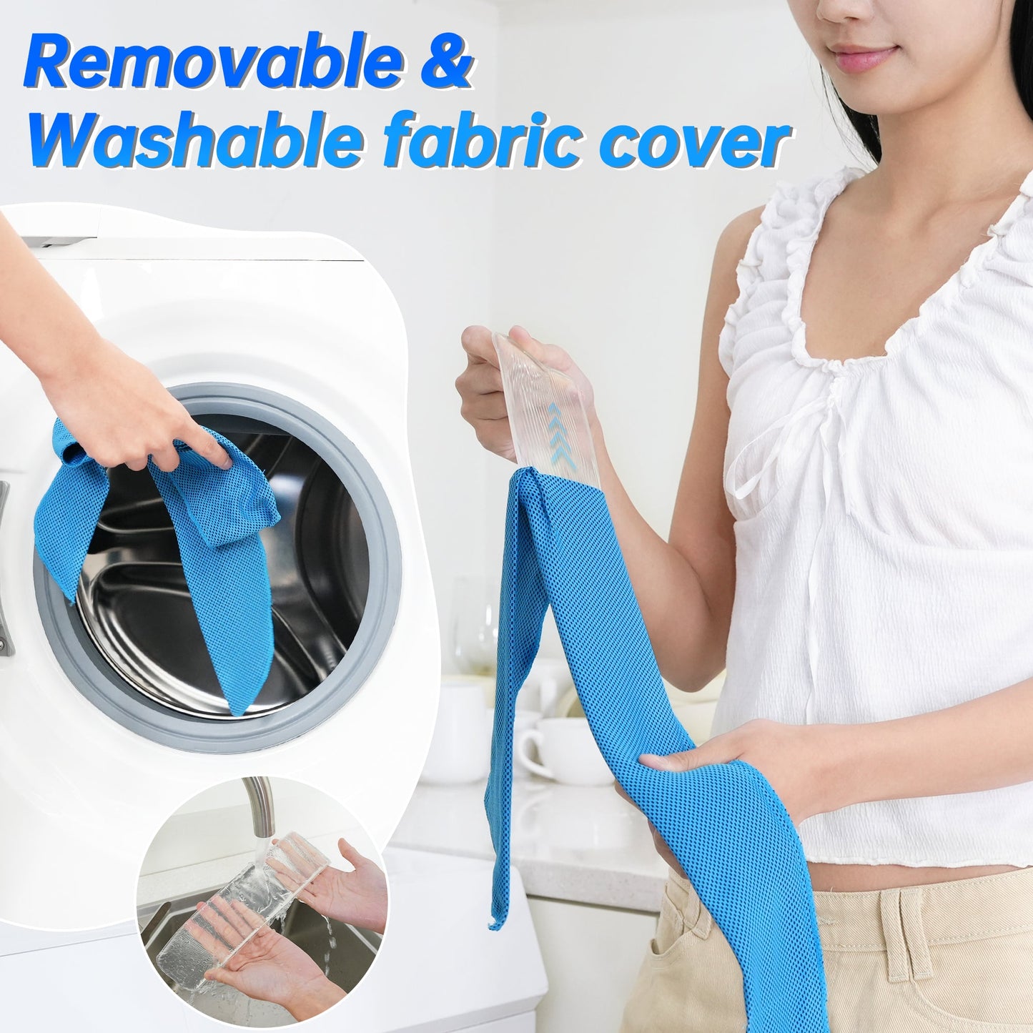 TopAcsy Cooling Neck Wraps, Removable Fabric Cover + 220g high‑Efficiency Gel, Neck Coolers for Hot Weather, Leak-Proof Ice Pack, 360° Soft Wrap, Cool Relief TopAcsy