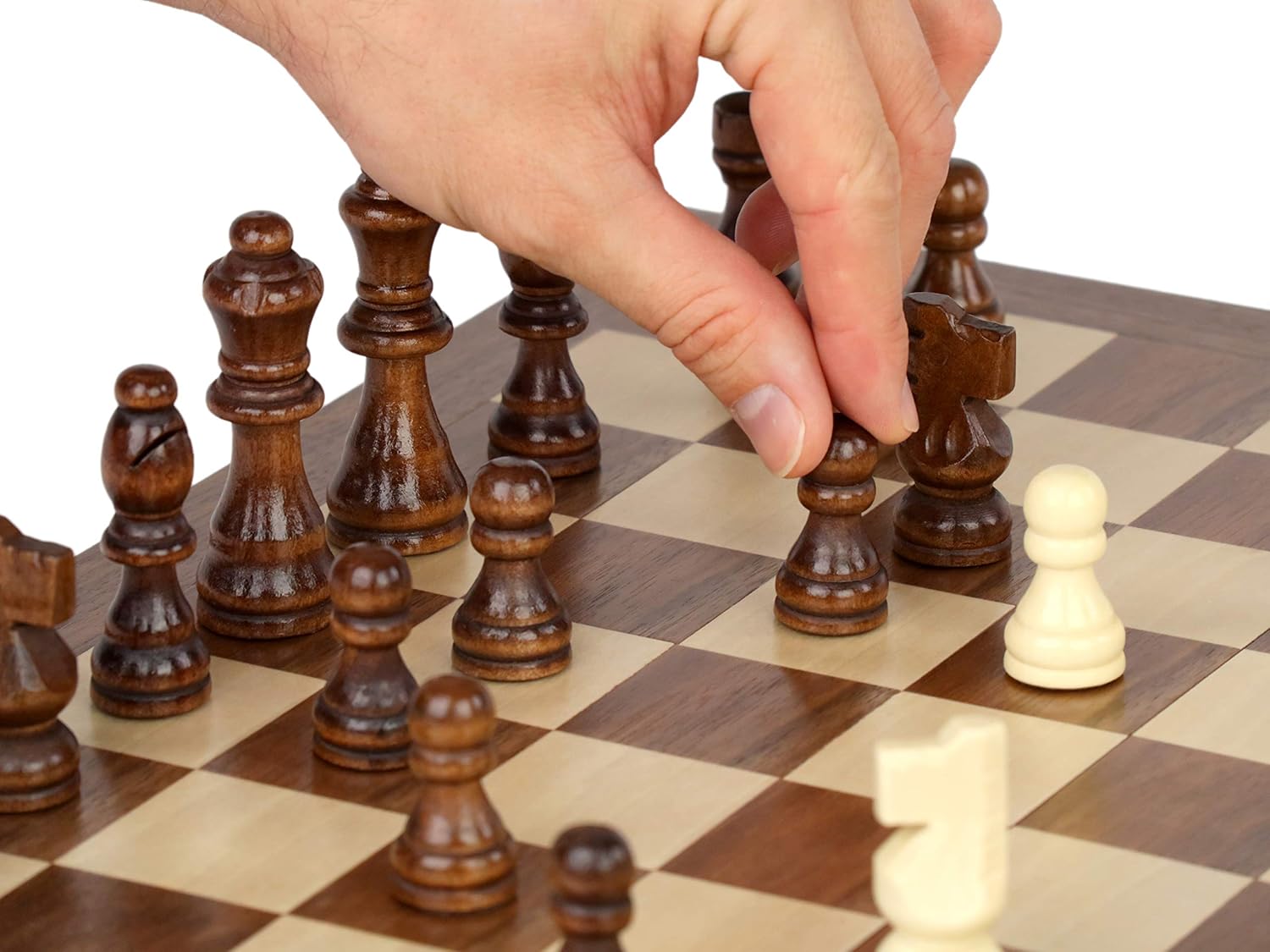 Botack Wooden Chess Sets for Adults with Folding Chess Board & Wood Chess Pieces | Travel & Portable Table Games for Fun Family Game Night EXSKI