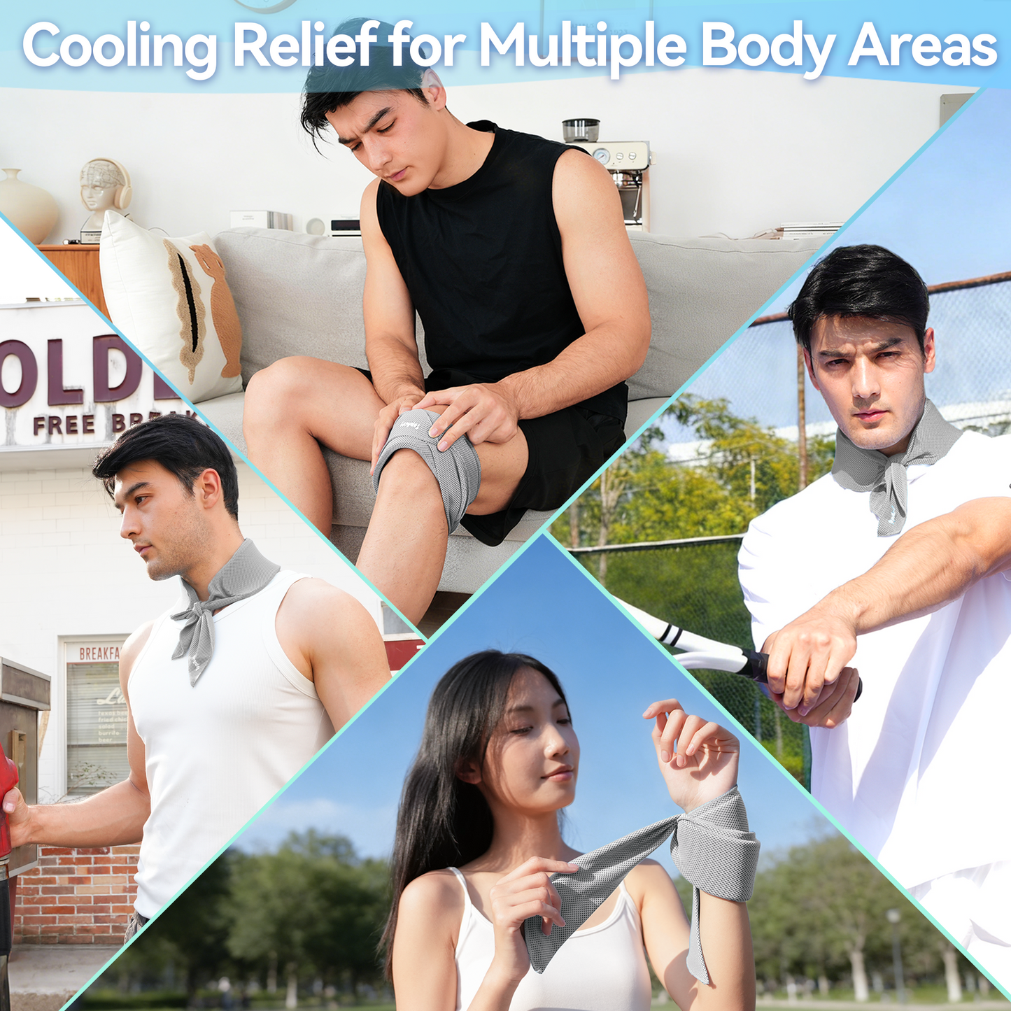 TopAcsy New Upgraded Cooling Neck Wraps, Neck Coolers for Hot Weather, Leak-Proof Cooling Gel, 360° Full-Wrap, Cool Relief - Head, Neck, Wrists TopAcsy