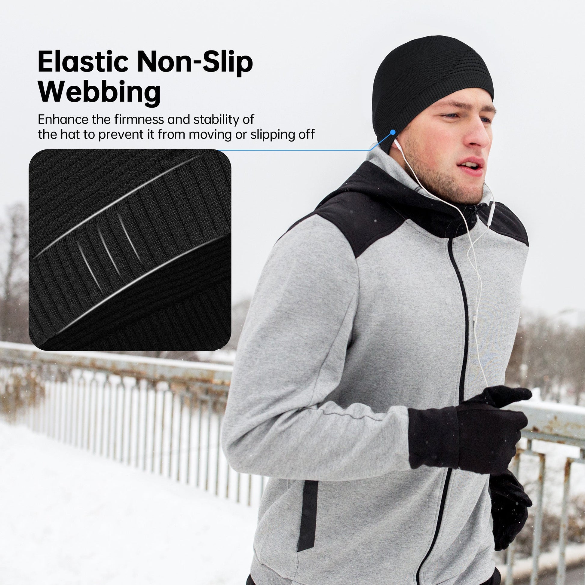 KINEED Mens Beanie Skull Caps for Men Women Thermal Helmet Liner Winter Running Hat for Skiing Hiking Outdoor Sports（副本） Kineed