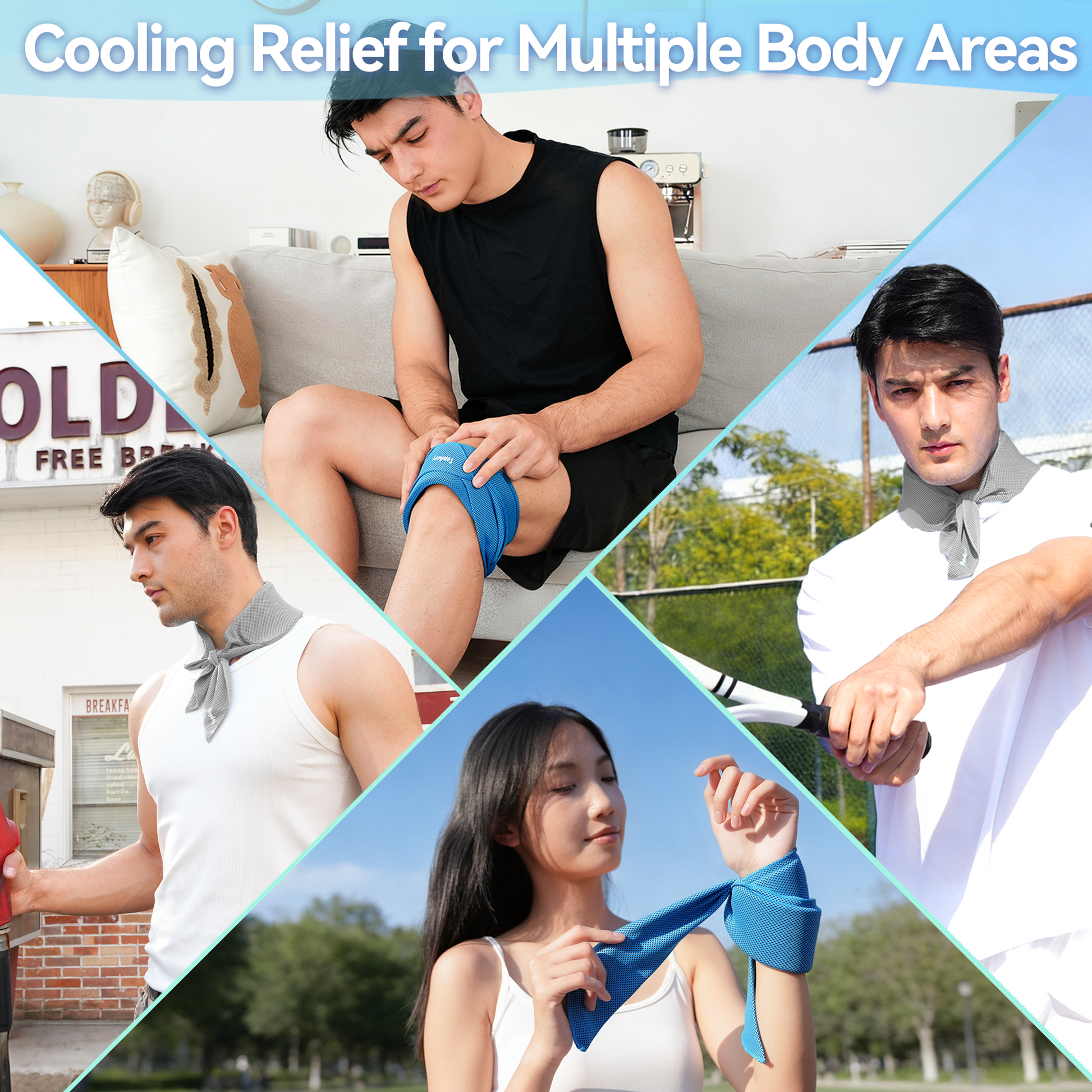 2-Pack New Upgraded Cooling Neck Wraps, Neck Coolers for Hot Weather, Leak-Proof Cooling Gel, 360° Full-Wrap, Cool Relief - Head, Neck, Wrists EXSKI