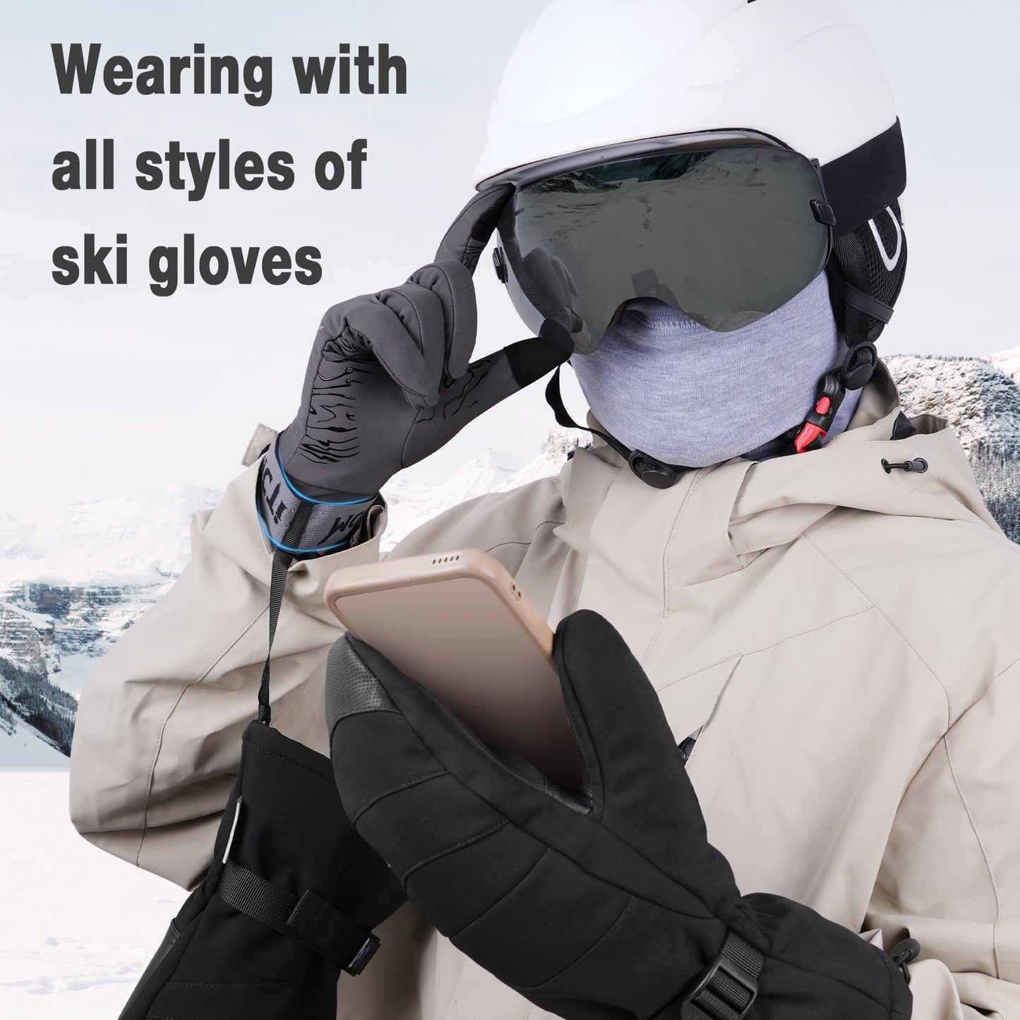 MCTi Lightweight Gloves Liners for Men Women, Touch Screen Gloves with Conductive Microfiber, Palm Silicone, for Running Driving Hiking