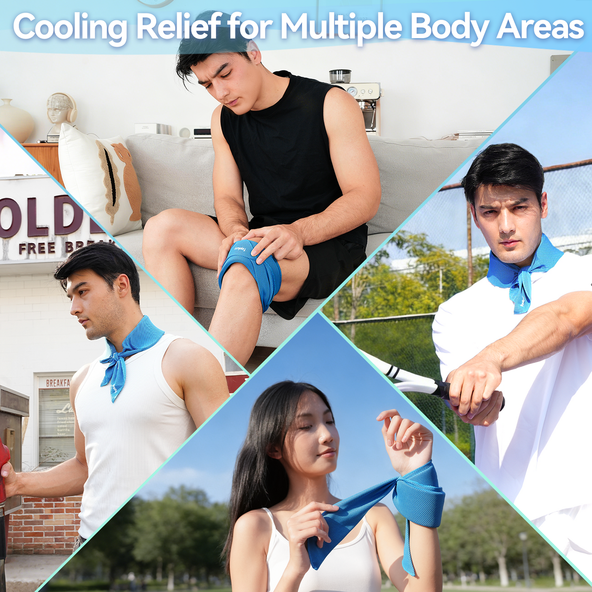 TopAcsy New Upgraded Cooling Neck Wraps, Neck Coolers for Hot Weather, Leak-Proof Cooling Gel, 360° Full-Wrap, Cool Relief - Head, Neck, Wrists TopAcsy