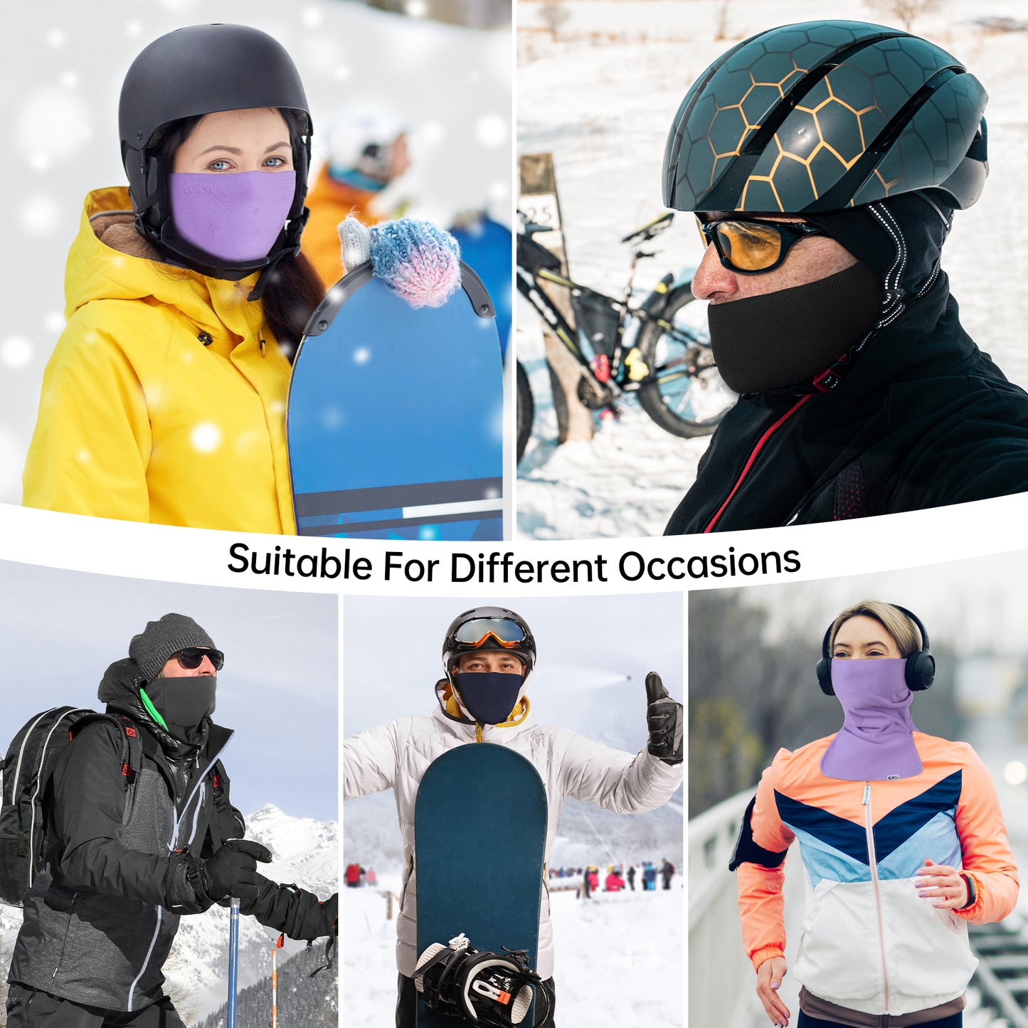 EXSKI Winter Neck Gaiter and Face Cover for Outdoor Activities