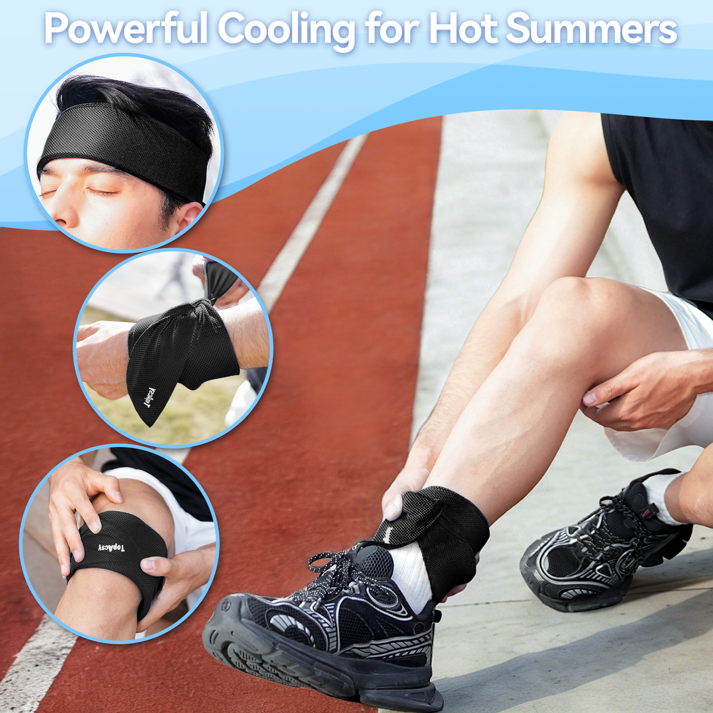 2-Pack New Upgraded Cooling Neck Wraps, Neck Coolers for Hot Weather, Leak-Proof Cooling Gel, 360° Full-Wrap, Cool Relief - Head, Neck, Wrists EXSKI