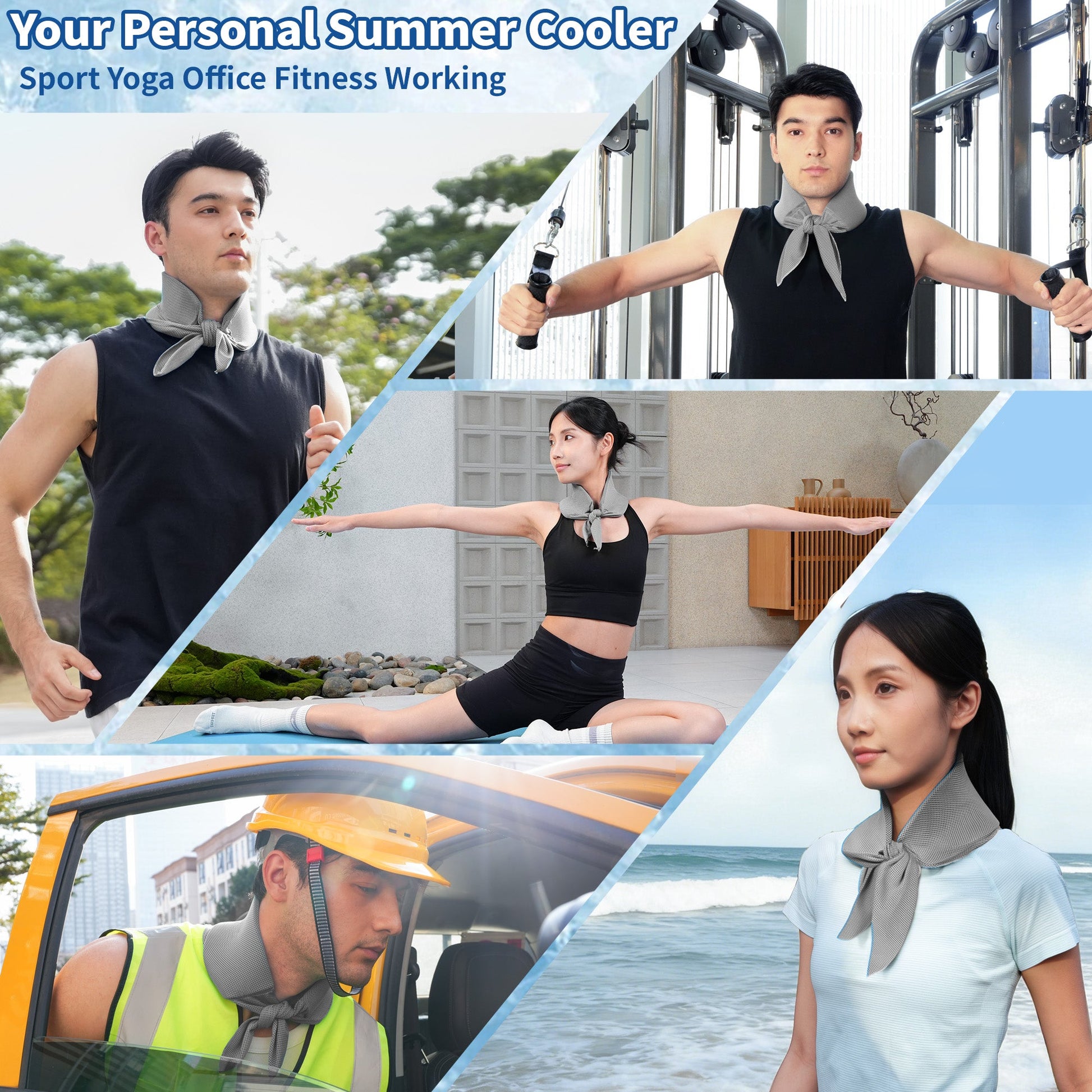 TopAcsy Cooling Neck Wraps, Widened Neck Ice Pack Gel for Hot Weather Reusable Long-Lasting Cold Pack for Neck Shoulders TopAcsy