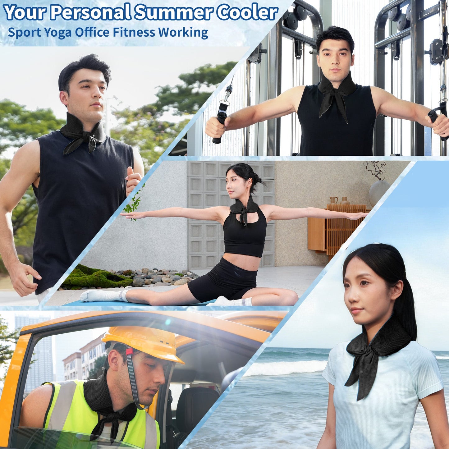 TopAcsy Cooling Neck Wraps, Widened Neck Ice Pack Gel for Hot Weather Reusable Long-Lasting Cold Pack for Neck Shoulders TopAcsy