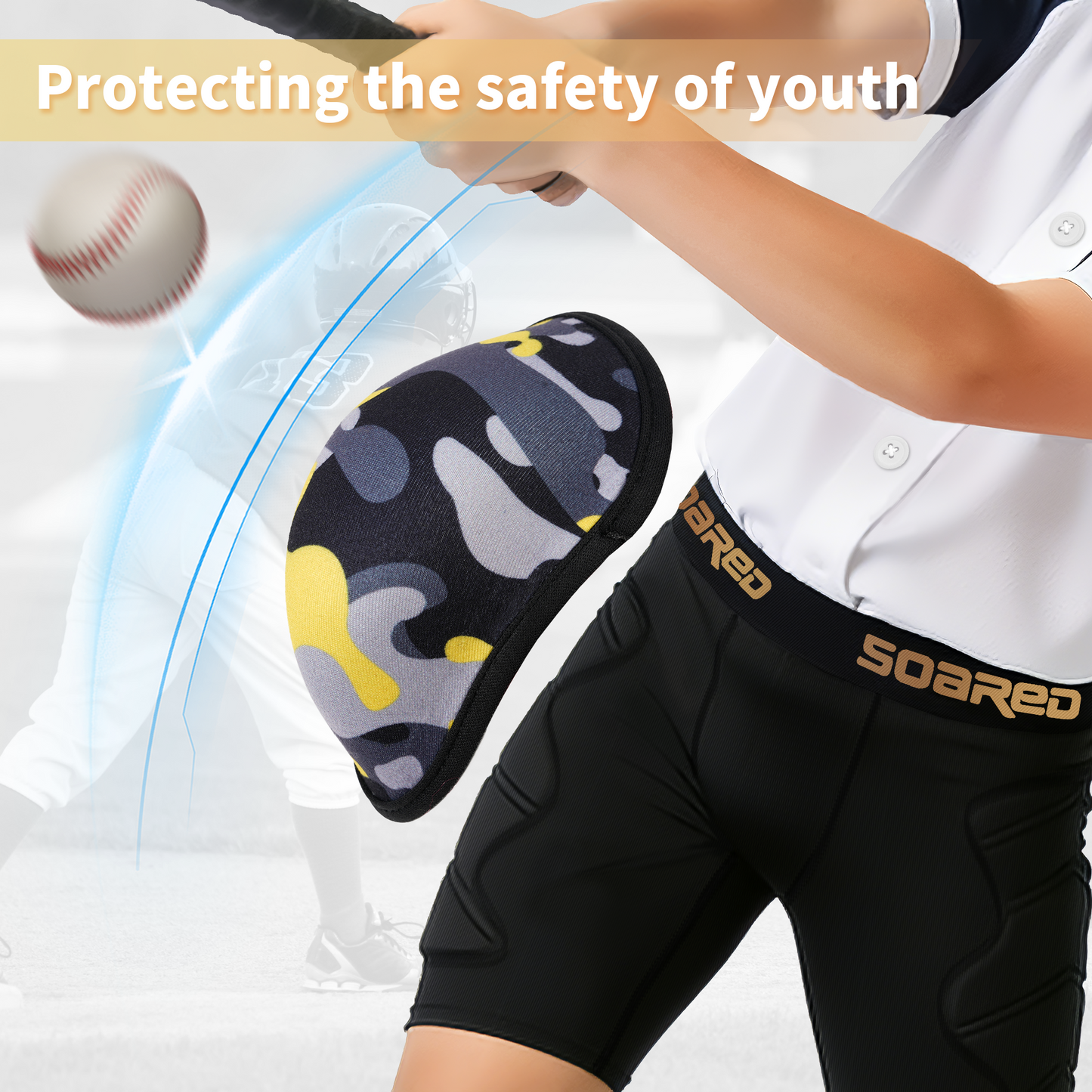 Soared Youth Baseball Cup Ages 7-12 Non-Moving Boys Cups for Sports Soft Foam Protective Athletic Cup for Martial Arts Baseball Football Lacrosse Hockey SOARED
