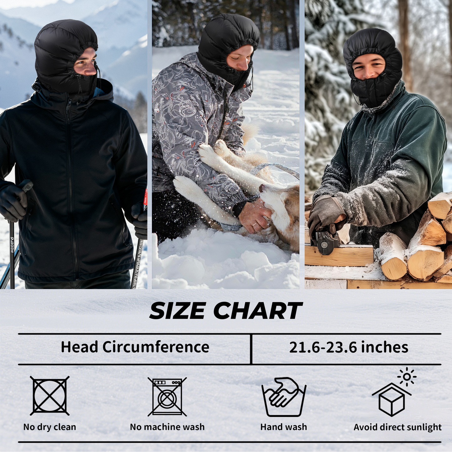 Botack Winter Warm Trapper Hat,Windproof Down Hood for Cold Weather,Ultralight Down Hat for Camping,Hiking,Sleeping Bag