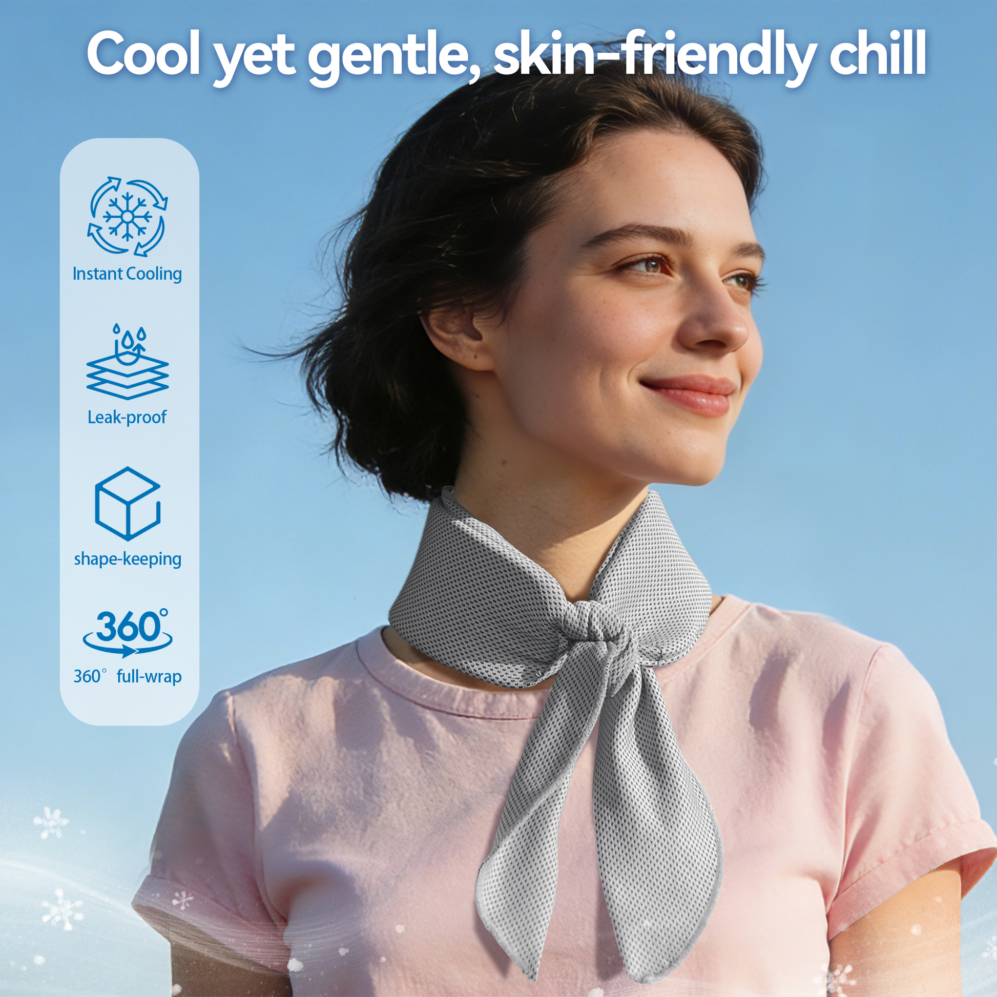2-Pack New Upgraded Cooling Neck Wraps, Neck Coolers for Hot Weather, Leak-Proof Cooling Gel, 360° Full-Wrap, Cool Relief - Head, Neck, Wrists EXSKI