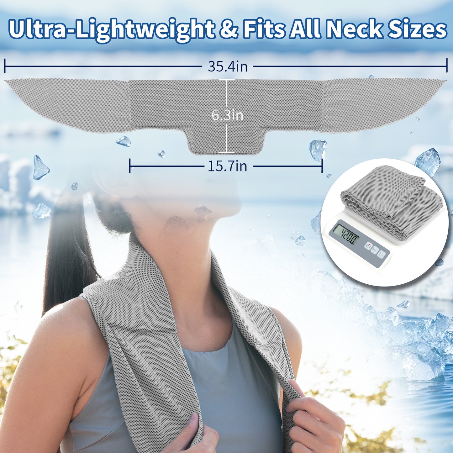 TopAcsy Cooling Neck Wraps, Widened Neck Ice Pack Gel for Hot Weather Reusable Long-Lasting Cold Pack for Neck Shoulders TopAcsy