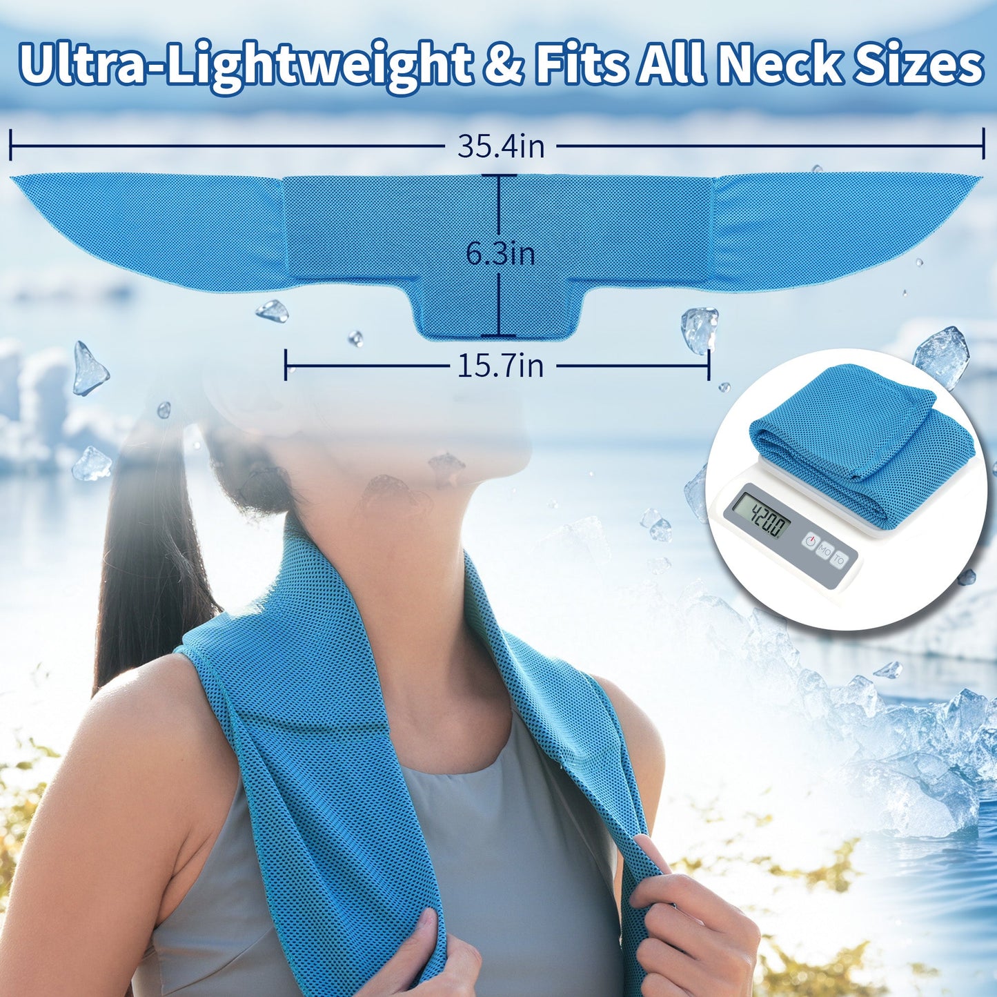 TopAcsy Cooling Neck Wraps, Widened Neck Ice Pack Gel for Hot Weather Reusable Long-Lasting Cold Pack for Neck Shoulders TopAcsy
