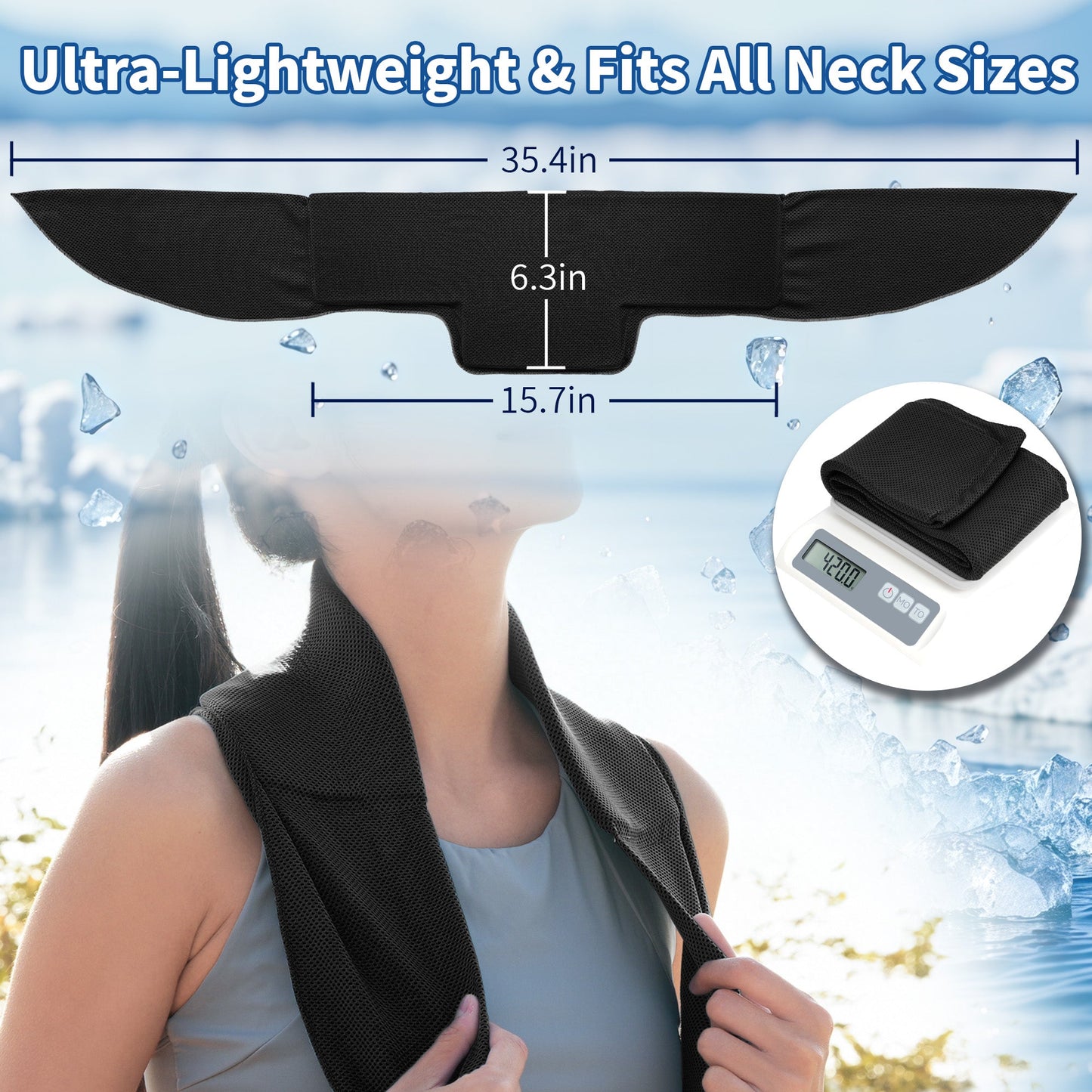 TopAcsy Cooling Neck Wraps, Widened Neck Ice Pack Gel for Hot Weather Reusable Long-Lasting Cold Pack for Neck Shoulders TopAcsy