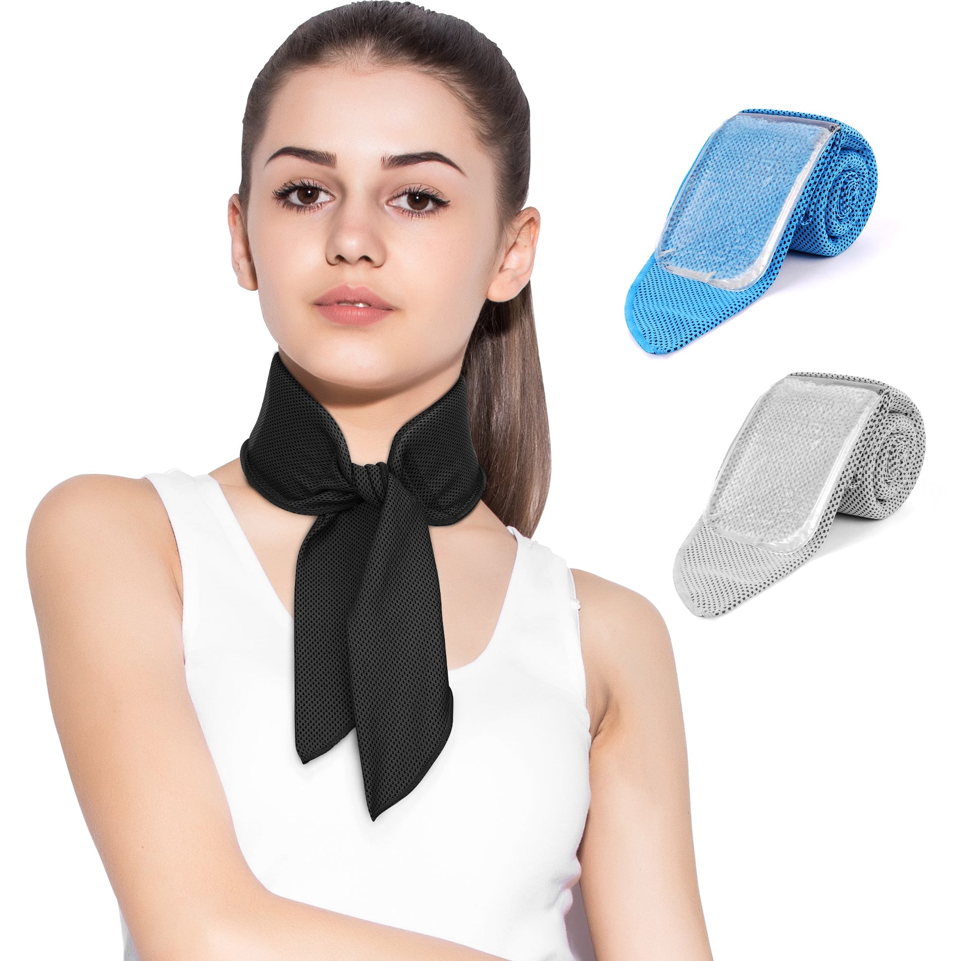 TopAcsy Cooling Neck Wraps, Removable Fabric Cover + 220g high‑Efficiency Gel, Neck Coolers for Hot Weather, Leak-Proof Ice Pack, 360° Soft Wrap, Cool Relief TopAcsy