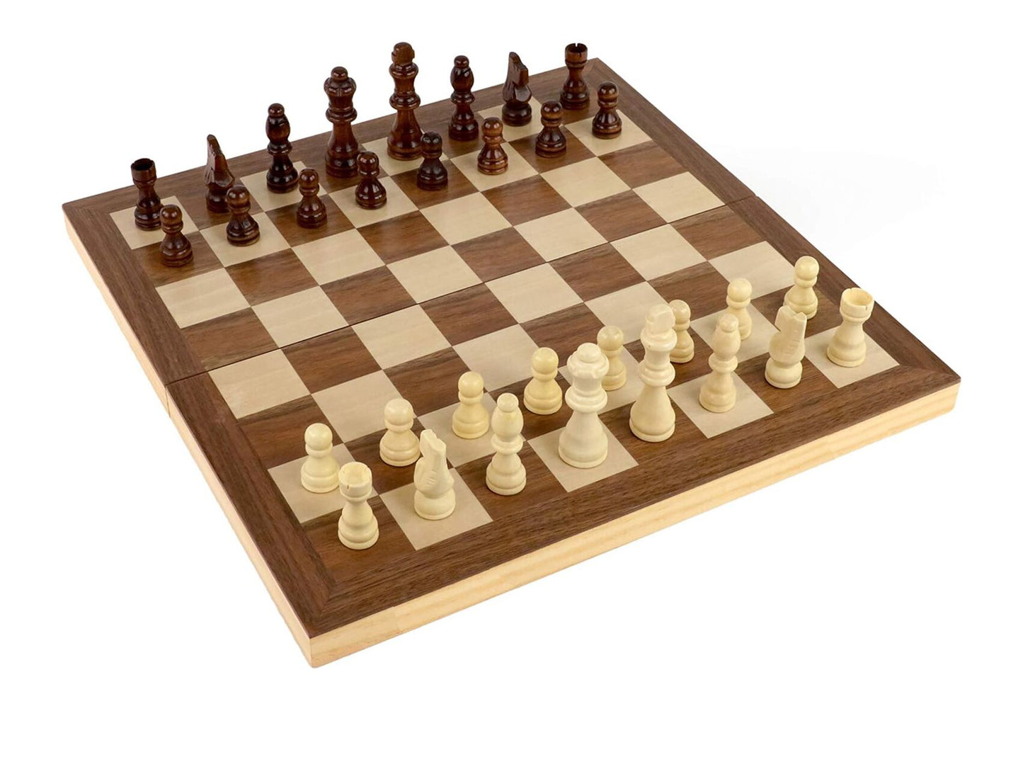 Botack Wooden Chess Sets for Adults with Folding Chess Board & Wood Chess Pieces | Travel & Portable Table Games for Fun Family Game Night EXSKI