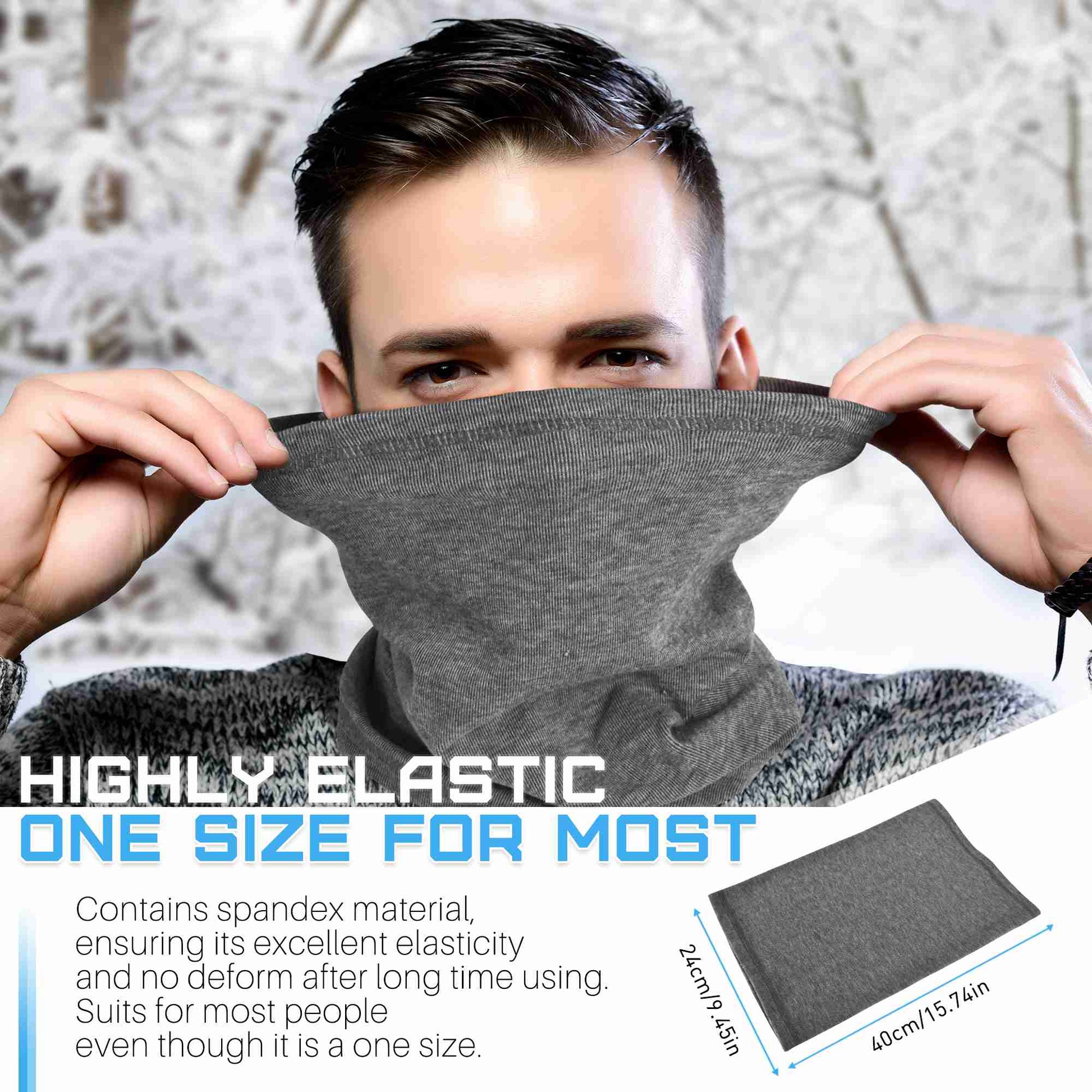 EXski Winter Neck Gaiter Warmer, Soft Fleece Face Mask Scarf for Cold Weather Skiing Cycling Outdoor Sports 2 Packed EXSKI