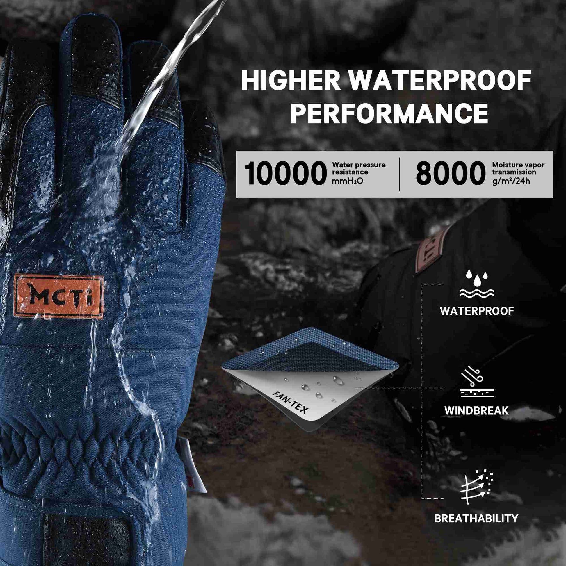 MCTI Lightweight & Warm Men's Cold Weather Gloves | Breathable & Waterproof EXSKI
