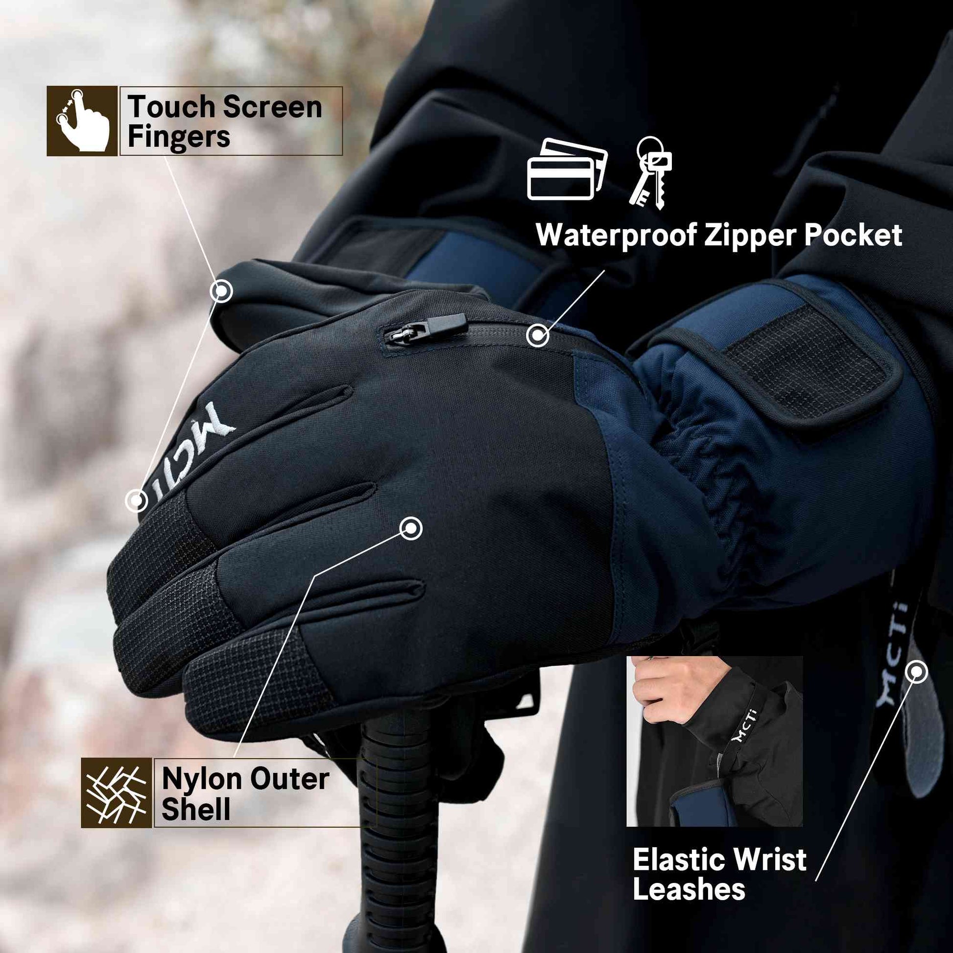 MCTi Winter Insulated Gloves - Lightweight and Warm, Waterproof and Durable, with Touchscreen Compatibility EXSKI
