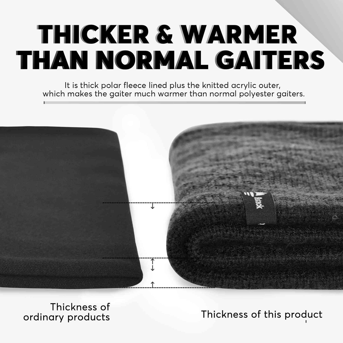 Botack Neck Warmer Gaiter Fleece Knitted Double Layer Winter Neck Scarf 3 in 1 Beanie Hat Mens Women for Skiing Botack