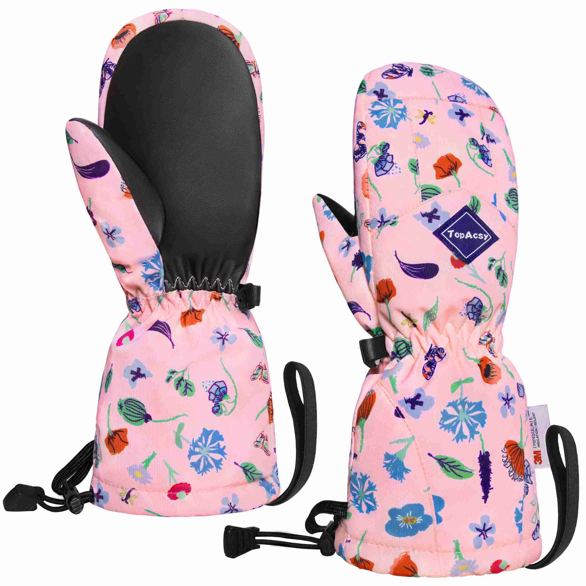 TOPacsy Kids Ski Mittens Waterproof Warm Winter Snow Mittens for Boys Girls TopAcsy